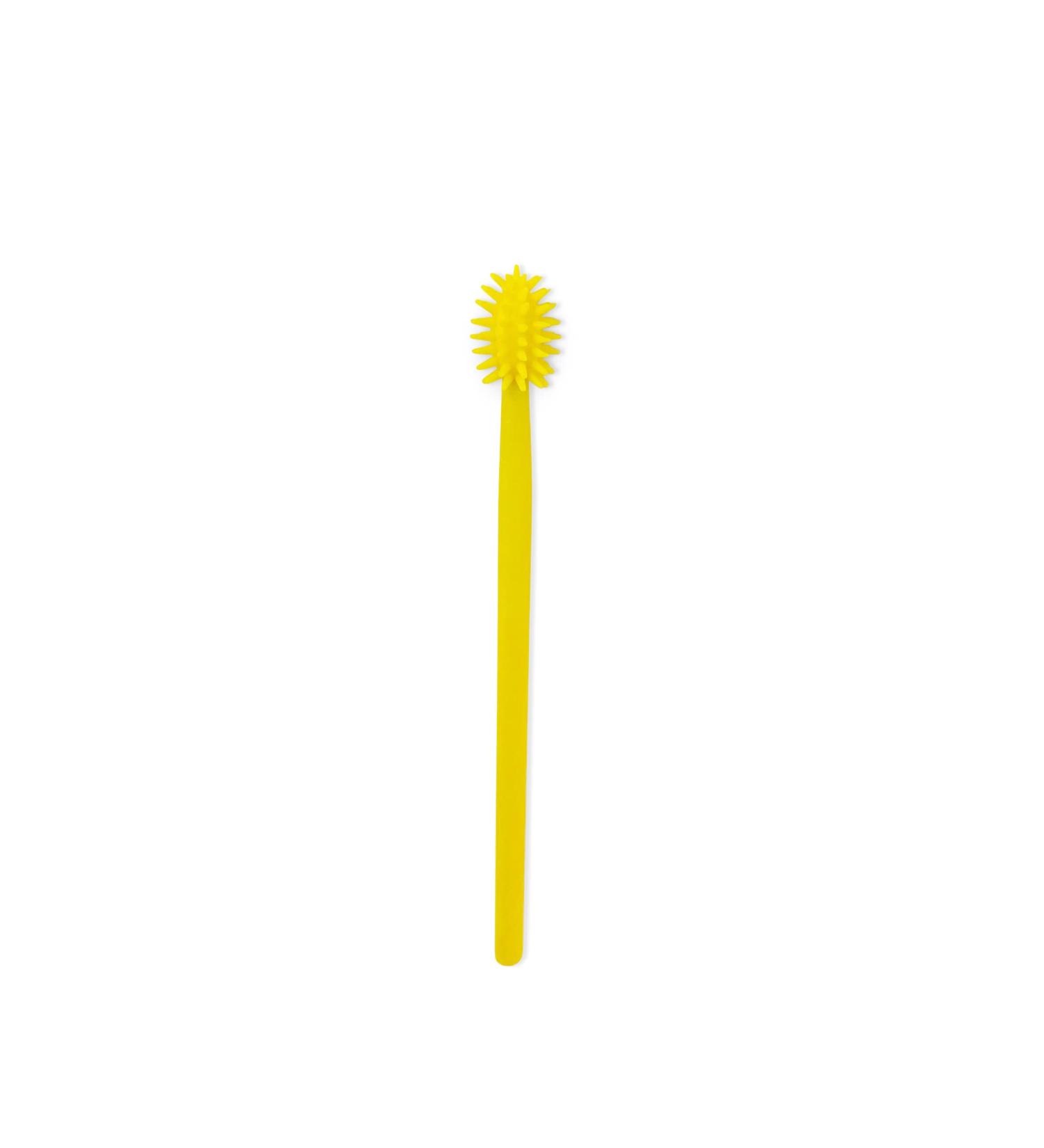 Cat Toothbrush | 360-Degree Head for Deep Cleaning | Safe Food Grade Silicone | Brush Away Bad Breath | Yellow | 1 Pack - Buy Online on GoSupps.com