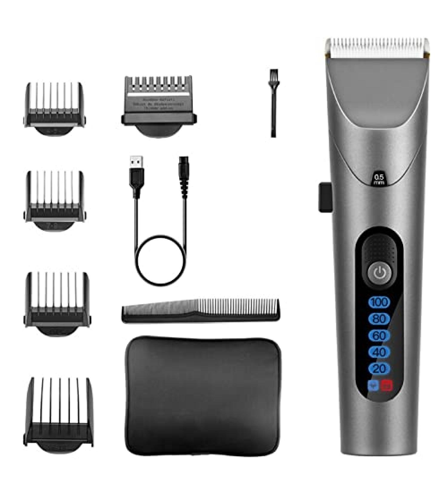 Professional Hair Clippers for Men - Rechargeable Electric Trimmer with LED Screen & Washable Design - Buy Online on GoSupps.com