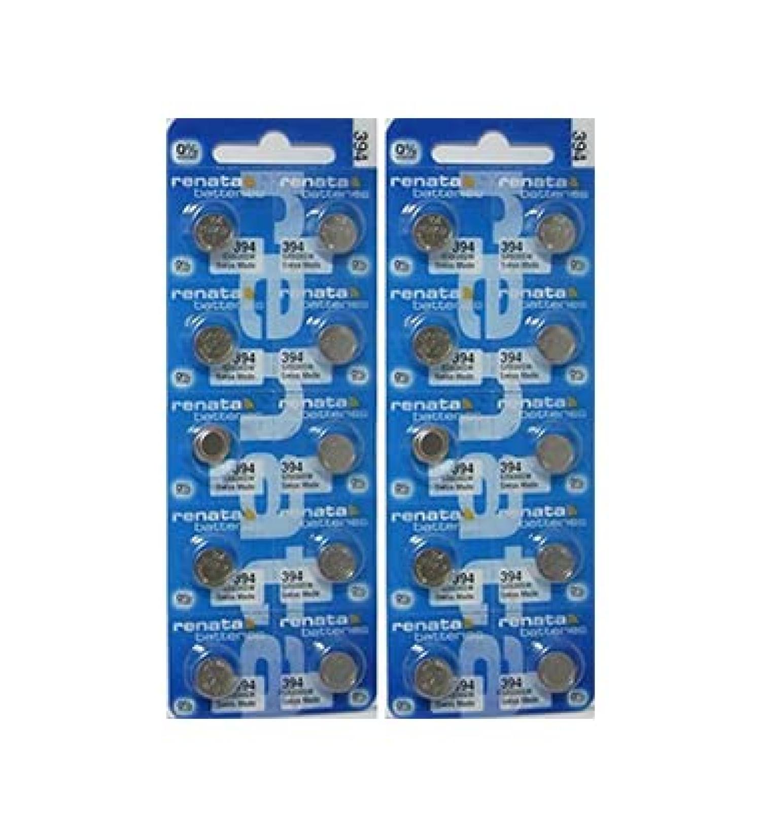 Renata 394 SR936SW Watch Batteries - 1.55V Silver Oxide (20 Count) - Long-lasting Power for Timepieces - International Shipping Available - Buy Online on GoSupps.com