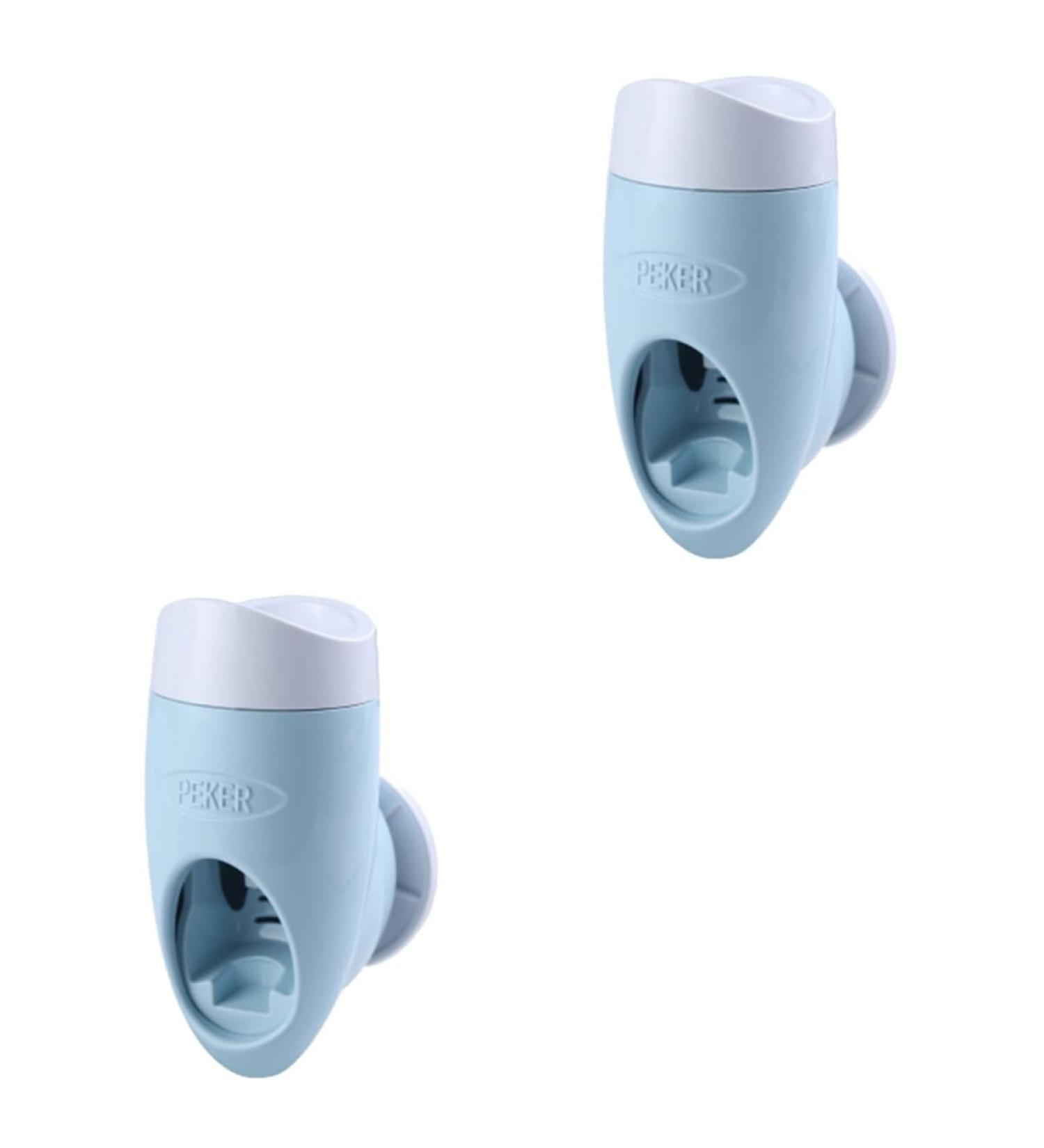Cabilock 2-Piece Toothpaste Dispenser & Toothbrush Holder Set - Multifunctional Sky Blue Wall-Mounted Toothpaste Press (7.5x6cm) for Easy Cleaning - Buy Online on GoSupps.com