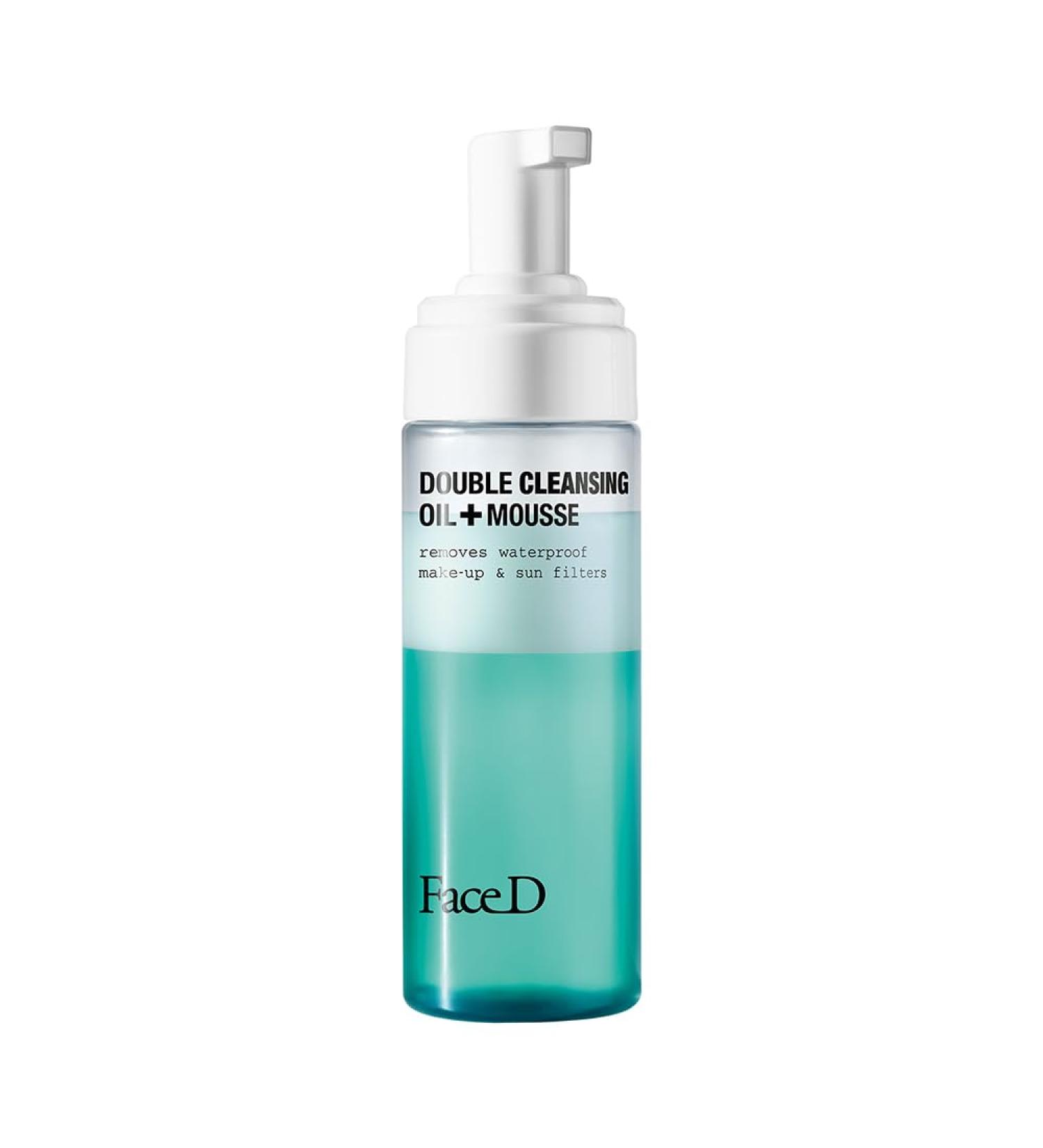 Face D - Double Cleansing Oil + Mousse 160 ml Nettoyant Visage Yeux et L vres Double Nettoyage D maquillant Hydratant Apaisant avec Acide Hyaluronique et Actifs V g taux Peaux Sensibles - Buy Online on GoSupps.com