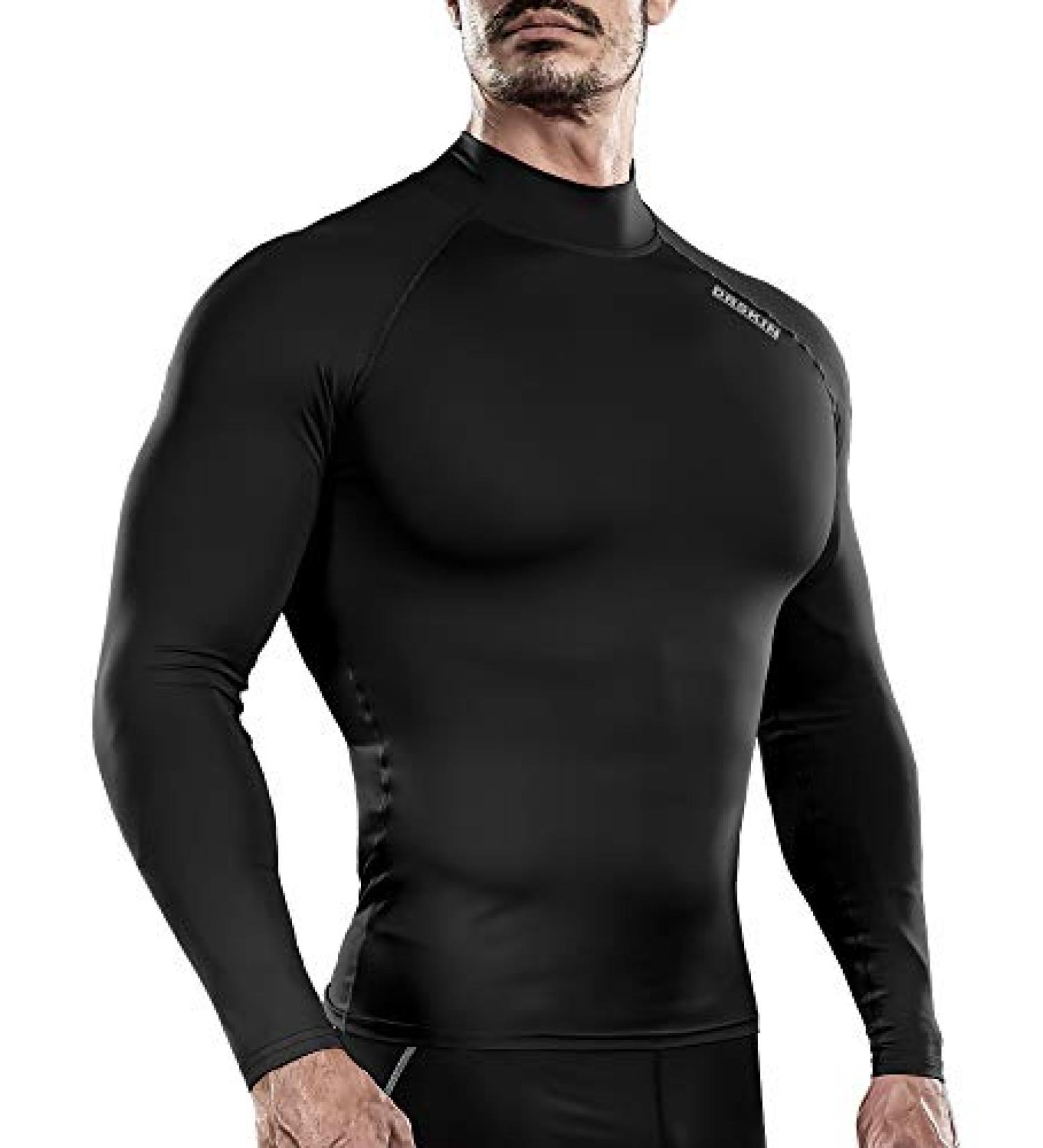 DRSKIN Men's Compression Long Sleeve Shirt XX-Large Black - Running, Workout, Athletic Gym Top - Buy Online on GoSupps.com
