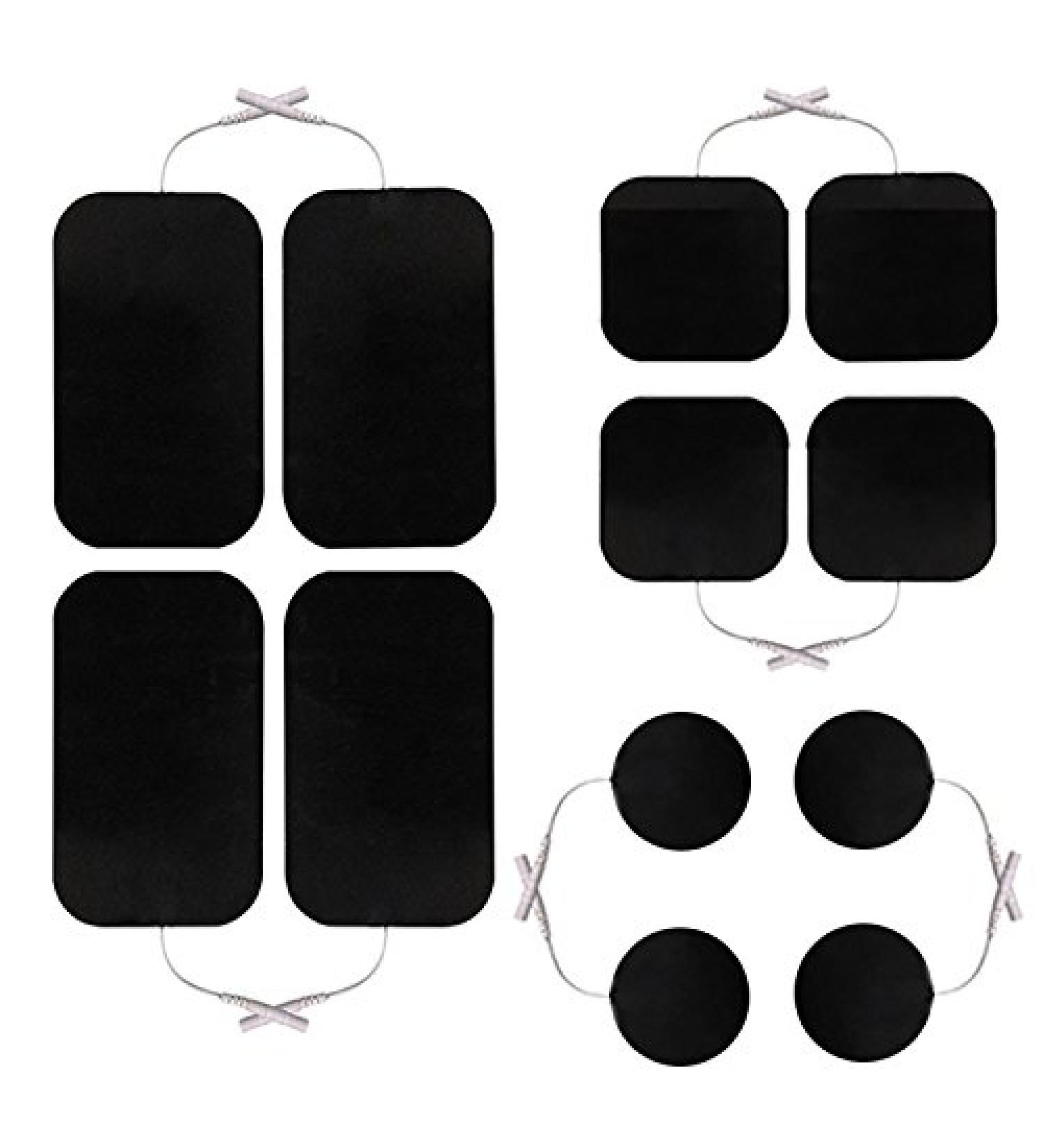 12 Pieces Mixed Set Electrodes for TENS EMS Stimulation Device - 2mm Connection Various Sizes - International Shipping Available - Buy Online on GoSupps.com