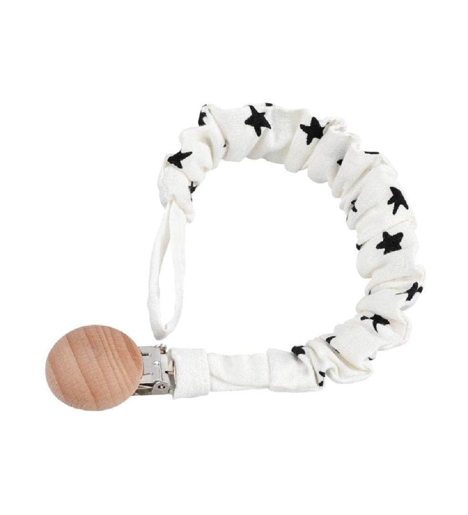 Handmade Baby Pacifier Chain | Teething Clips & Beech Wood Toy for Newborns | Soft Cotton Chewable Pacifiers - M48 - Buy Online on GoSupps.com