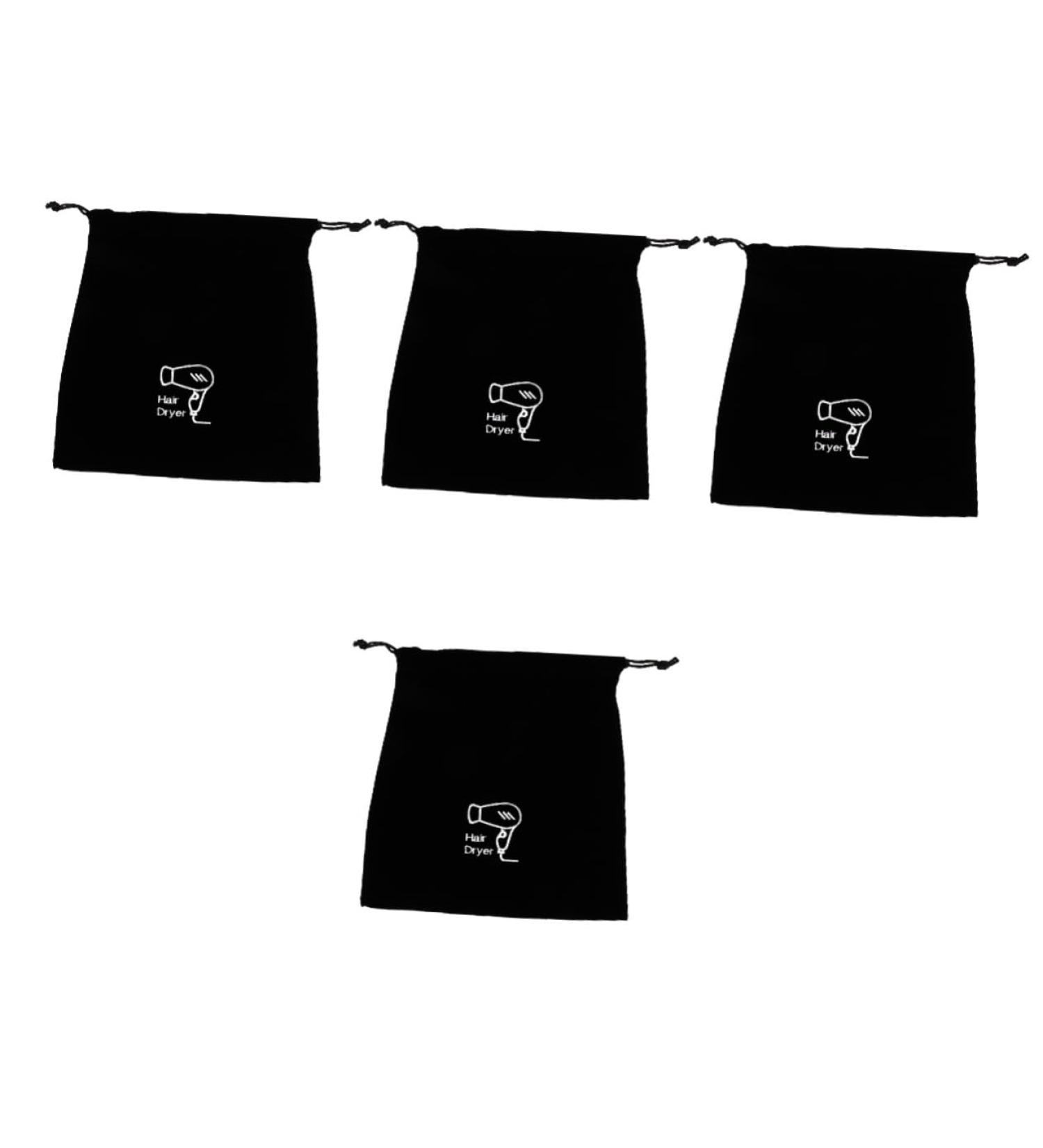 PLAFOPE 4 Pcs Hair Dryer Storage Bag Dryer Portable Drawstring Bags Hair Dryer Bag Hotel Plush Flannel Black - Buy Online on GoSupps.com