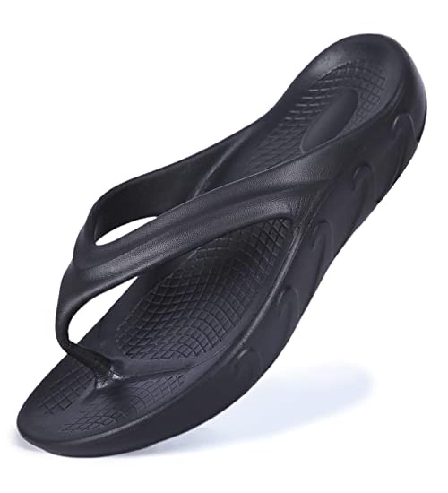 UNIQWETO Comfort Flip Flops with Arch Support for Men and Women - 14 Women/12 Men - Black - Buy Online on GoSupps.com