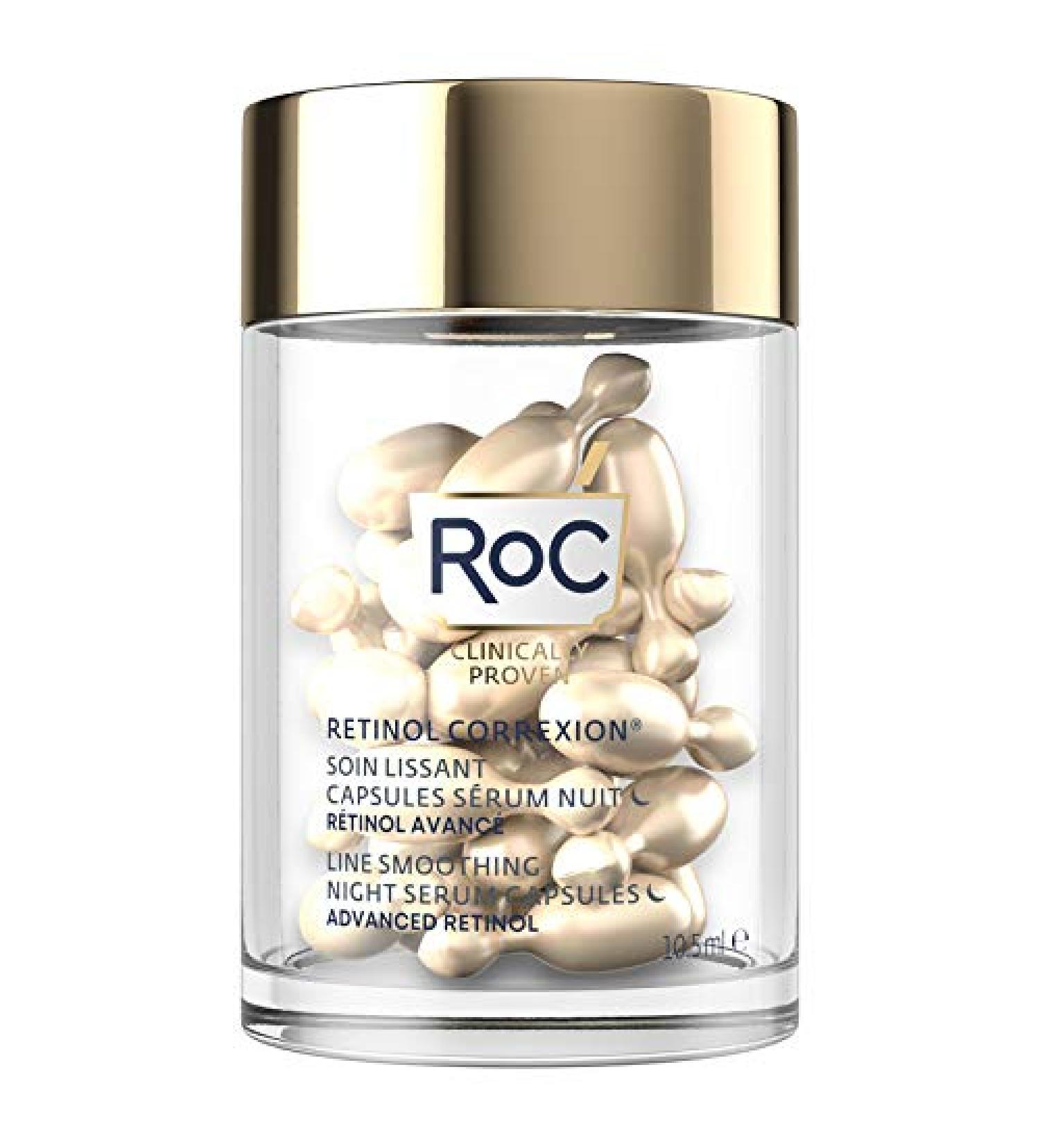 RoC Retinol Correxion Line Smoothing Night Serum Capsules Anti Wrinkle & Anti Aging Reduces Fine Lines & Wrinkles Overnight Skin Care - 30 Capsules - Buy Online on GoSupps.com