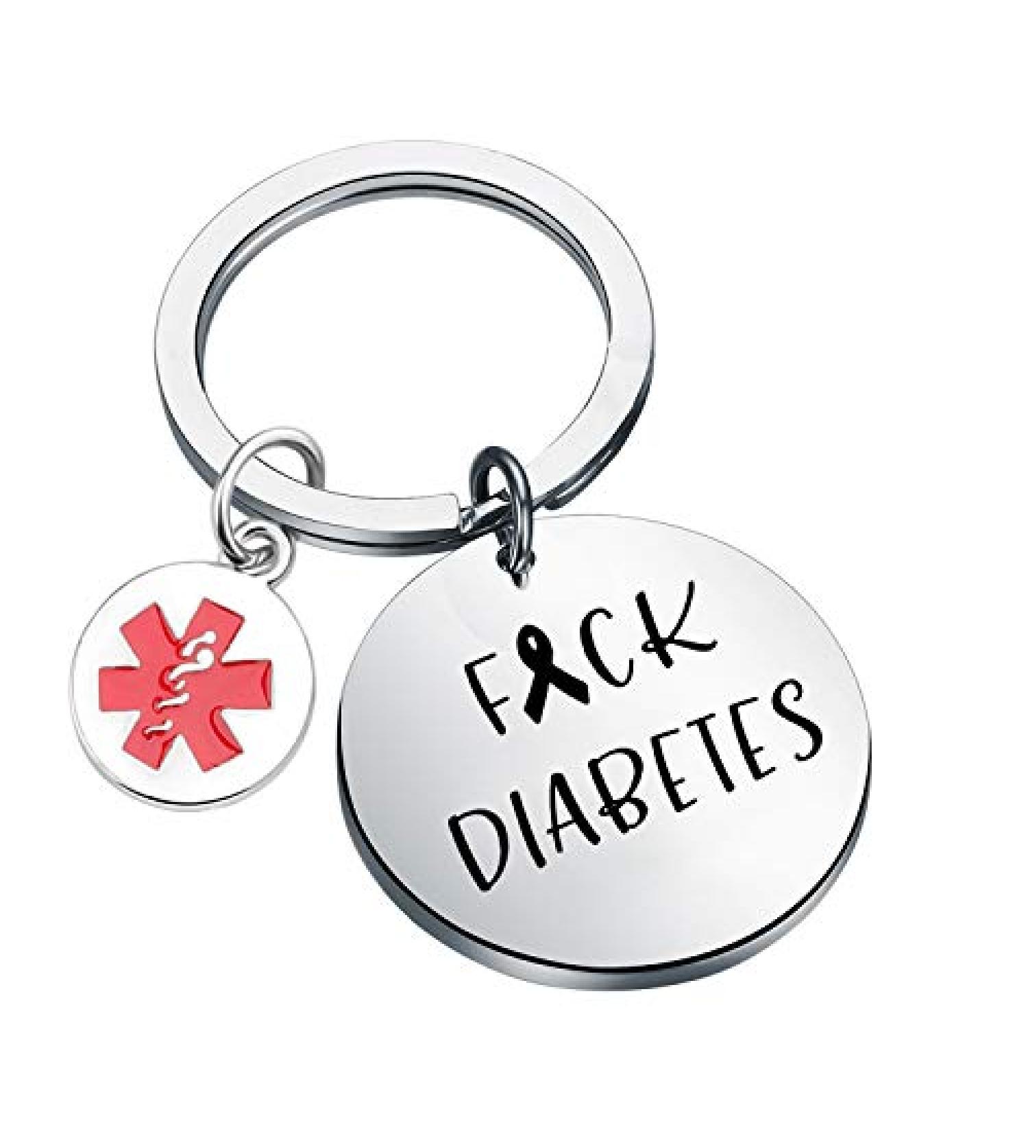 FUSTMW Diabetes Keychain - Diabetic Awareness Support Jewelry & Gifts - Buy Online on GoSupps.com