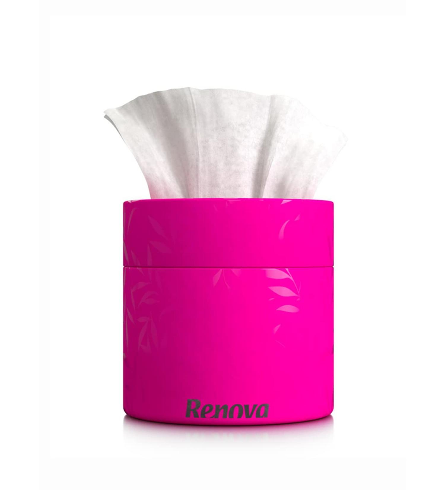 Renova tissue box - Extra soft white facial tissues in a glamorous special box - 3lg -40 tissues per box - orange