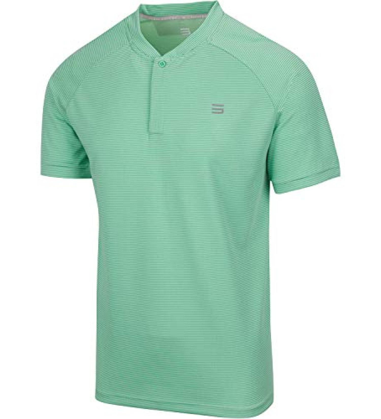 Three Sixty Six Men's Collarless Golf Shirt - Dry Fit Short Sleeve Polo in Small Mint - Buy Online on GoSupps.com