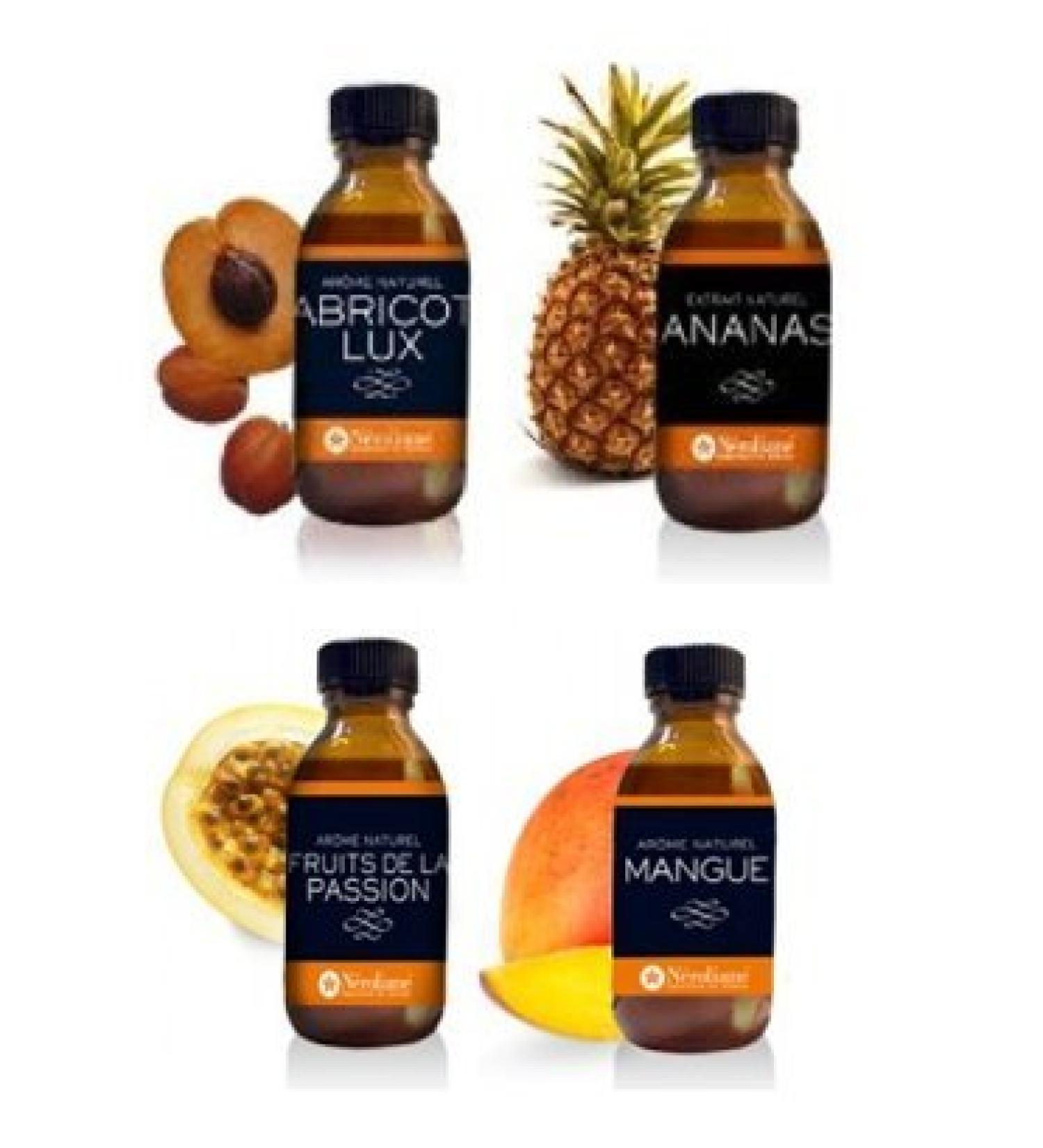 Set of 4 50 ml bottles: Apricot - Pineapple - Mango - Passion