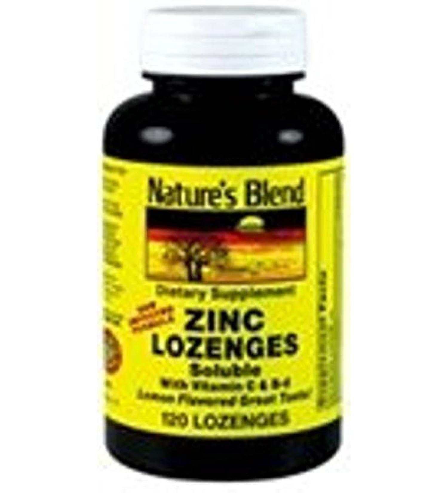 Nature's Blend Zinc Lozenges Lemon 120 Ct