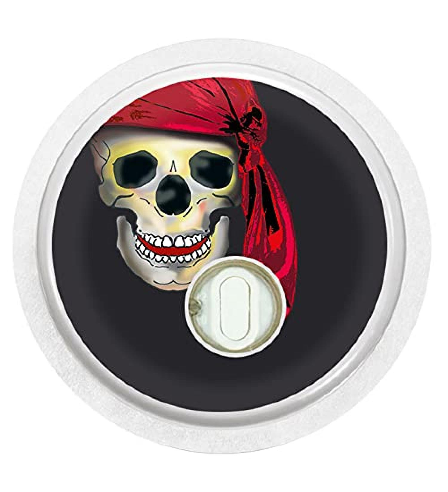 Sticker for FreeStyle Libre 3 Sensor 2x skull with hat myDili color black