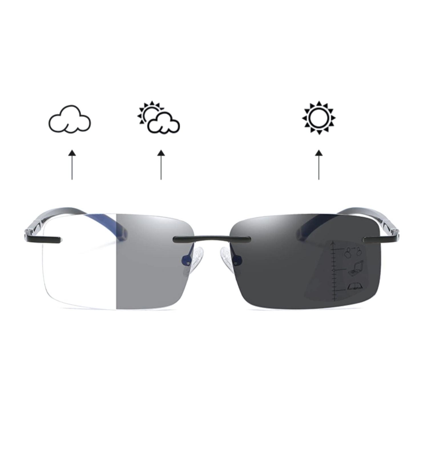 GHARAZ Progressive Multifocus Reading Glasses for Men & Women | Photochromic Blue Light Filter Size 2.0+ - Buy Online on GoSupps.com