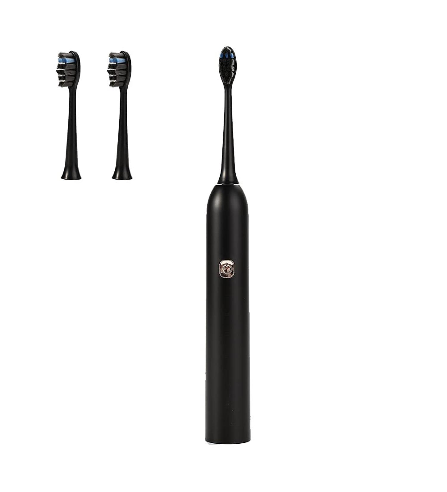 Sonic Electric Toothbrush - Rechargeable 5 Modes 2 Min Timer 2 Brush Heads Long-lasting Clean & Whitening - Buy Now (Black - Buy Online on GoSupps.com