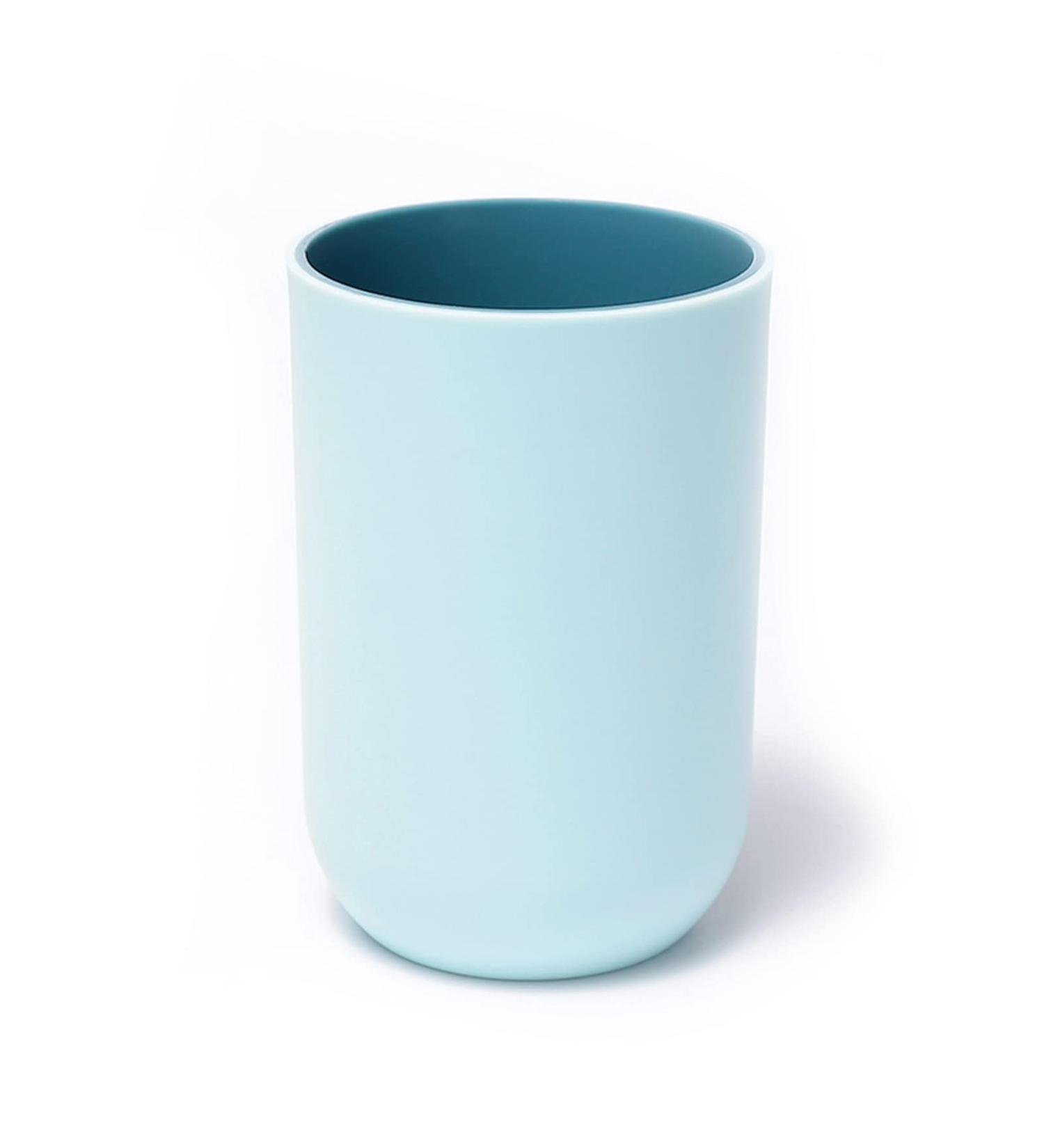 Digjobk Reusable Toothbrush Cup - 330ml Dishwasher-Resistant Plastic Bathroom Drinkware in Sky Blue - Buy Online on GoSupps.com