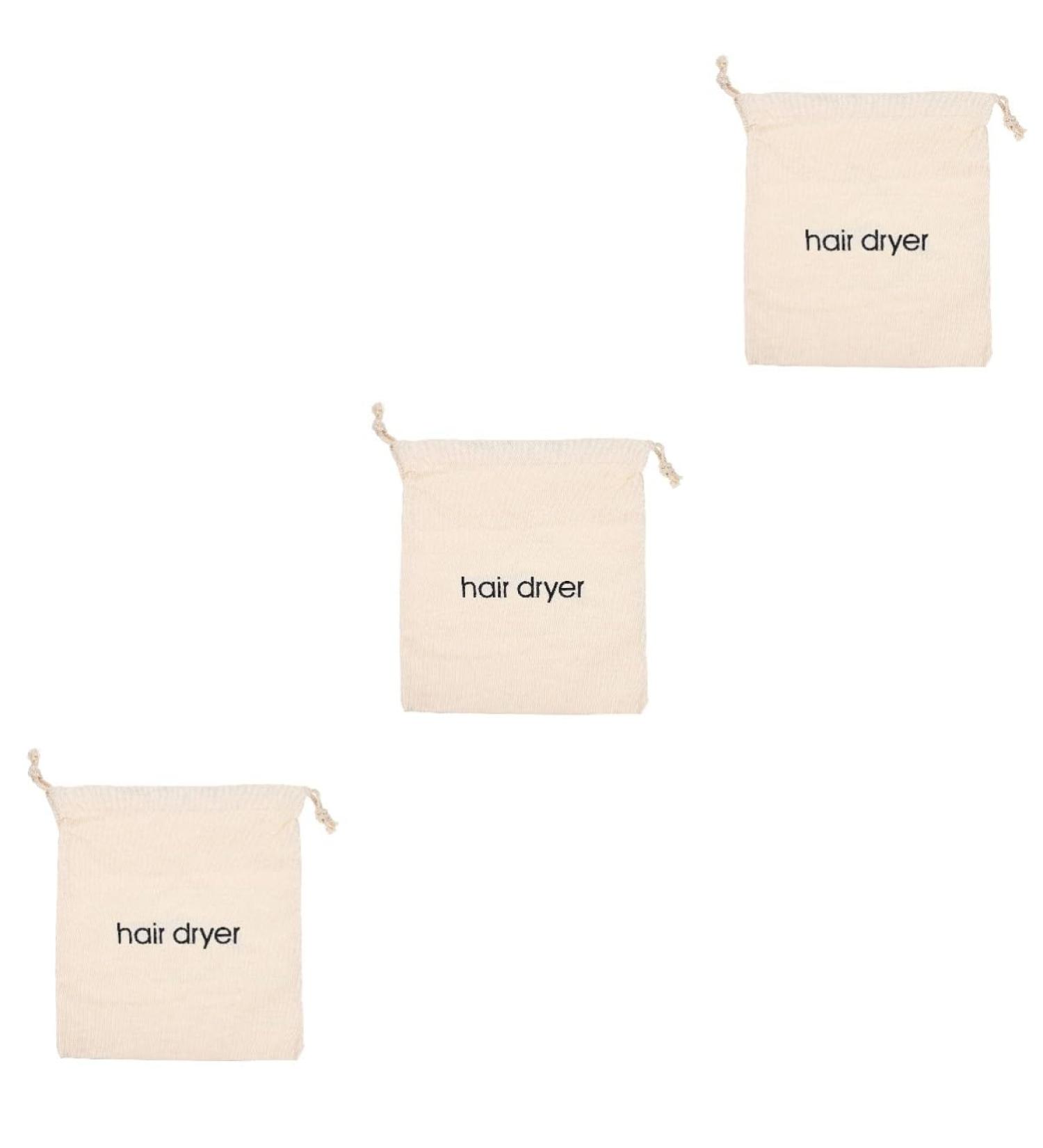 PLAFOPE 3pcs Hair Dryer Storage Bag Storage Bag Drawstring Dryerbag Hairdryer Case Toiletey Sac Beige Fabric - Buy Online on GoSupps.com