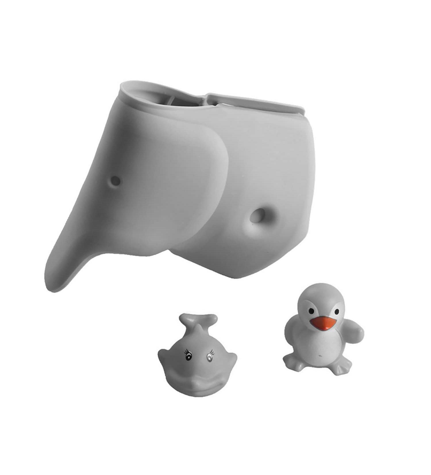 Bath Spout Cover  Faucet Cover Baby Tub Spout Cover Bathtub Faucet Cover for Kids -Tub Faucet Protector for Baby - Silicone Spout Cover Gray Elephant - Kids Bathroom Accessories - Free Bathtub Toys - Buy Online on GoSupps.com