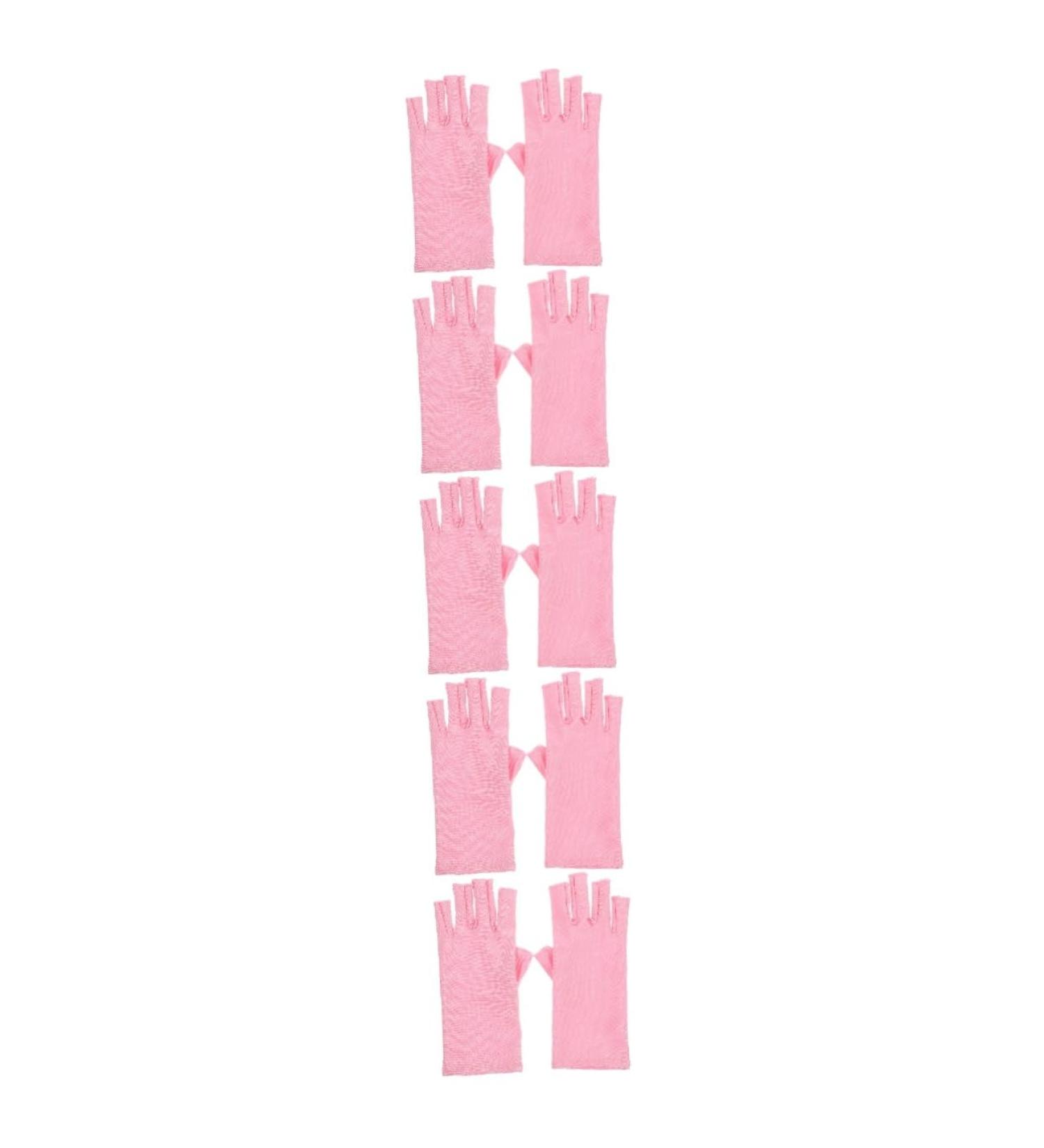 minkissy 5 Pairs Nail Gloves Pink Fingerless Gloves Half Finger Gloves Protective Gloves for Manicure Nail Anti-uv Gloves for Gel Nails Moisturizing Spandex Nail Supplies - Buy Online on GoSupps.com
