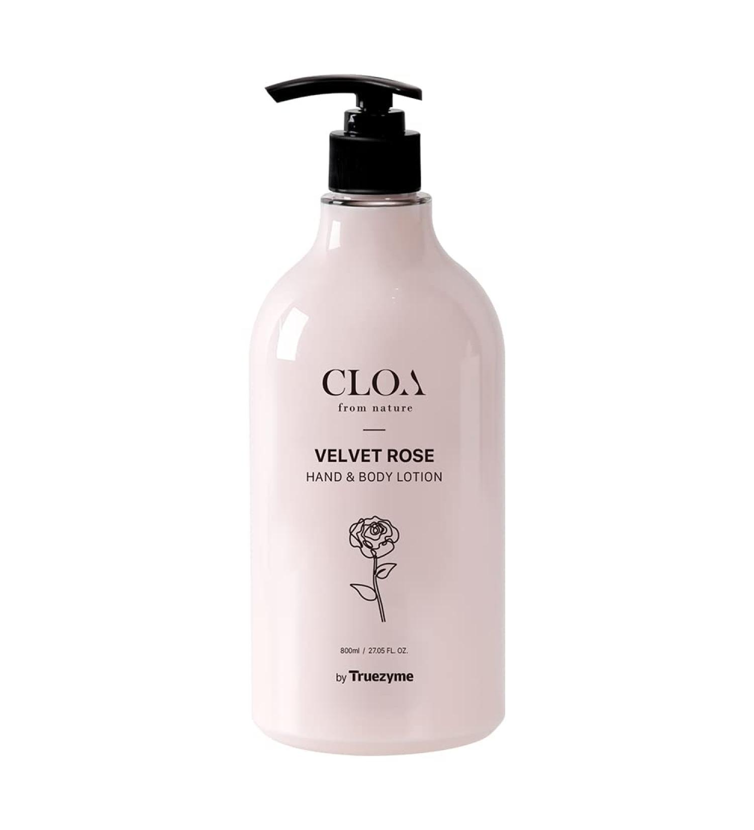 truezyme Cloa Velvet Rose Hand & Body Lotion 800ml 27.1 Fl Oz/Nutrient Rich & Long-lasting Hydration