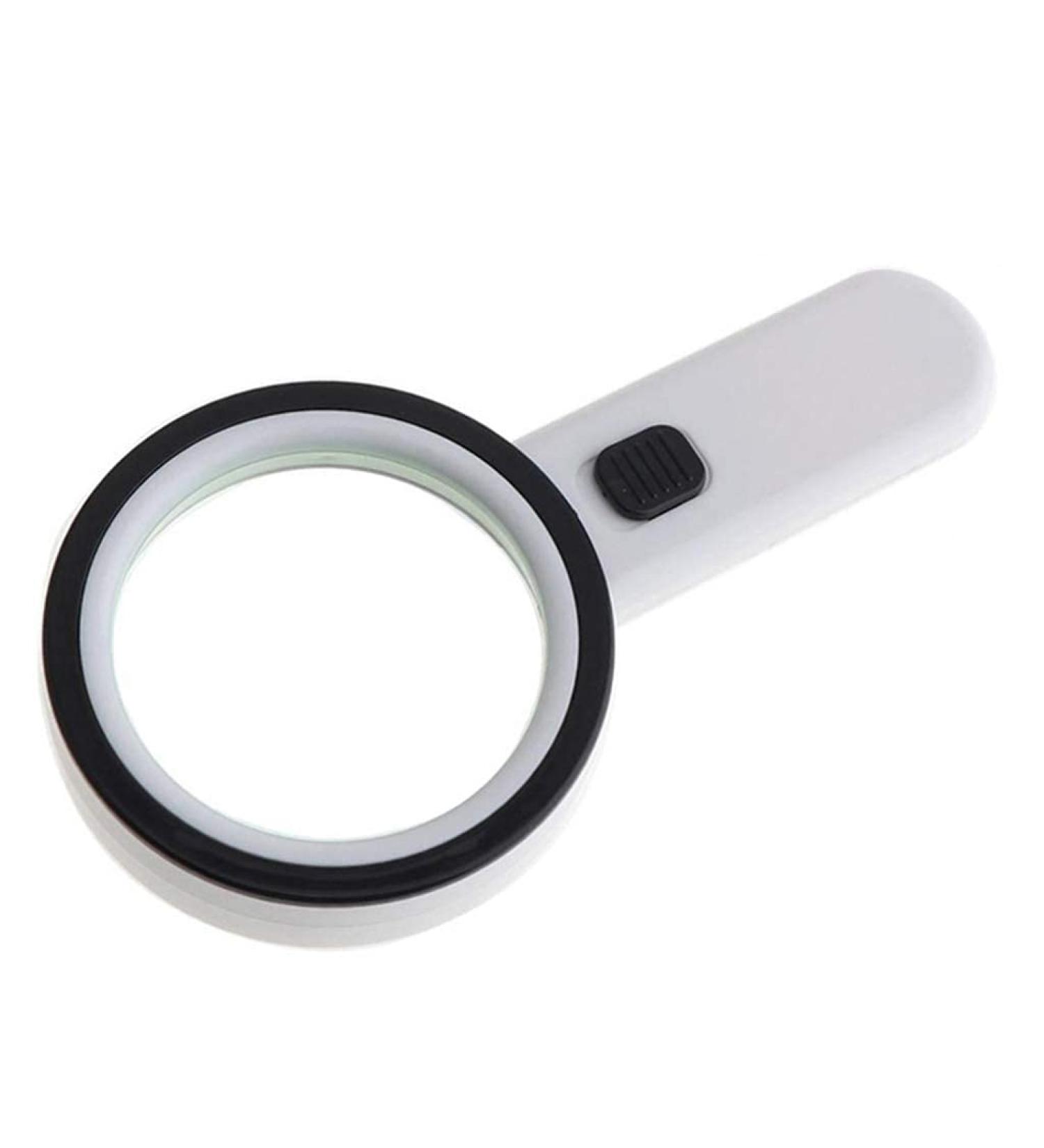 Magnifying Glass Double-Layer Optical Glass Lens 10 Times Magnification 12 LED Lights 1 UV Lamp High Magnification Reading Magnifier