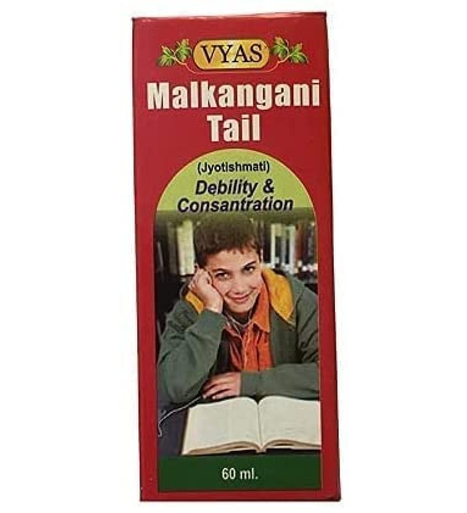 CROW CROW Vyas Malkangani Tail Ayurvedic Malkangani Brain Oil (60 ml) (pack of 2)