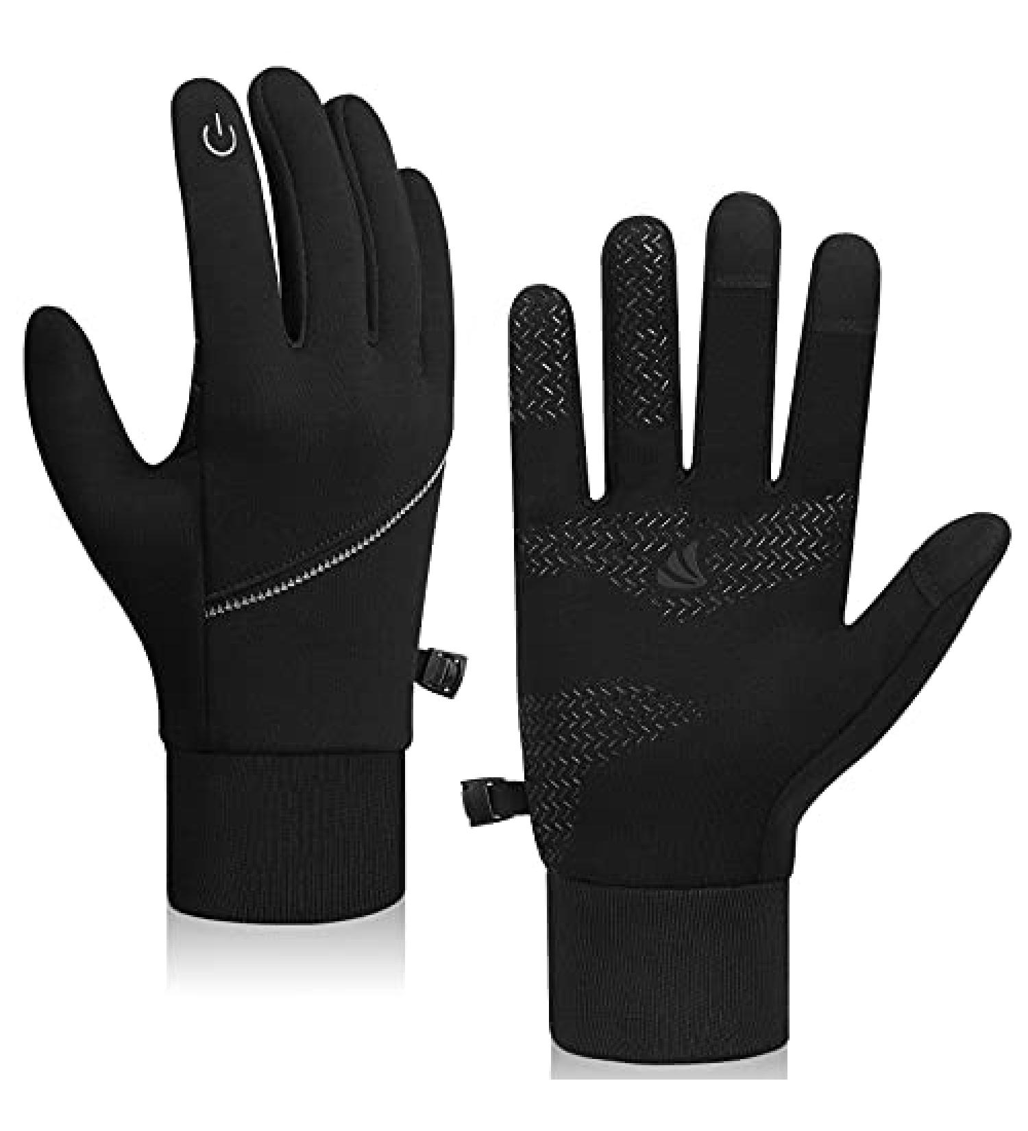 Anqier Winter Touchscreen Thermal Gloves - Windproof Cold Weather Gloves for Running, Cycling, Driving - Men & Women Large Black - Buy Online on GoSupps.com