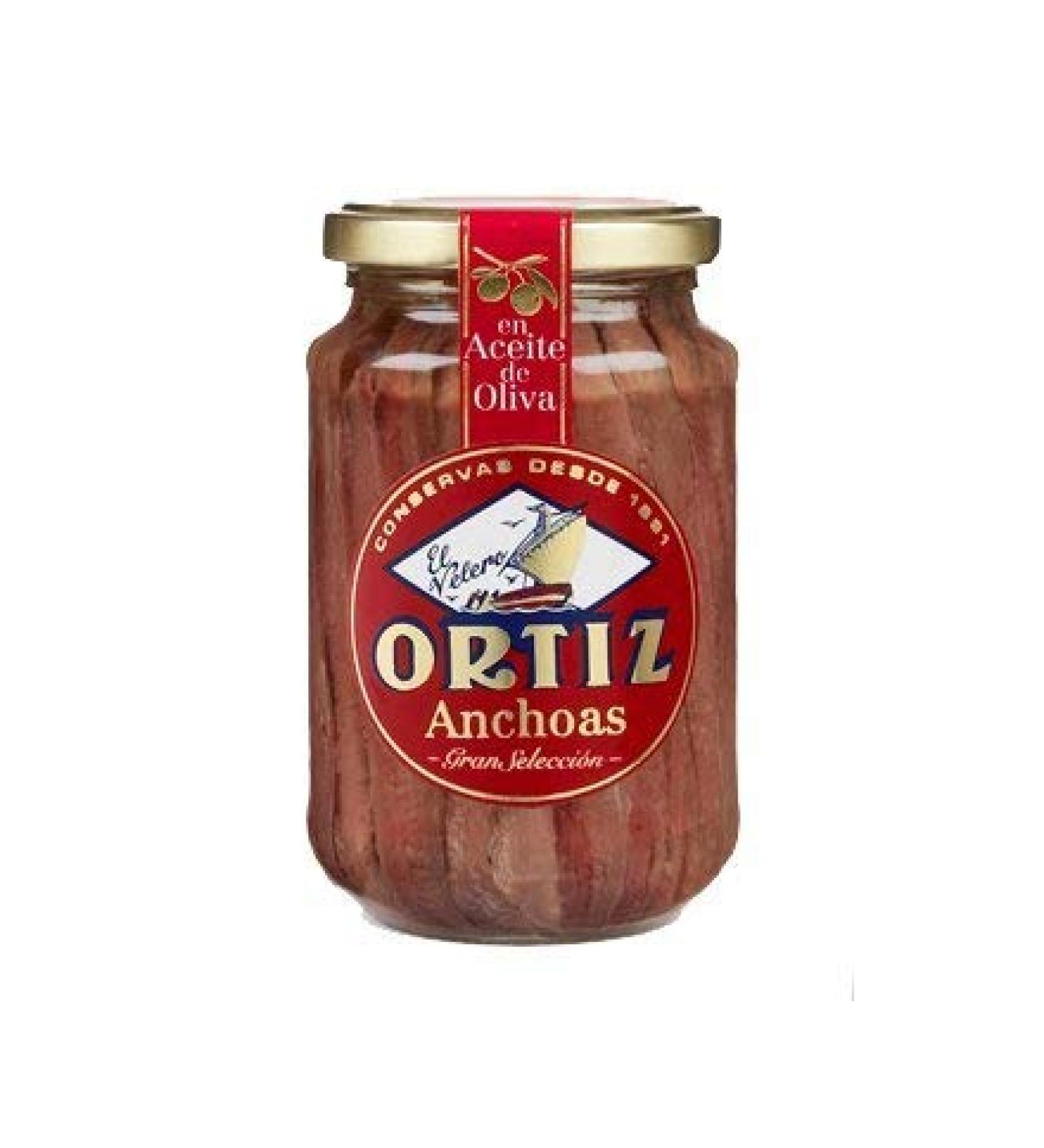 Anchovy fillets in olive oil 350g Ortiz - Buy Online on GoSupps.com