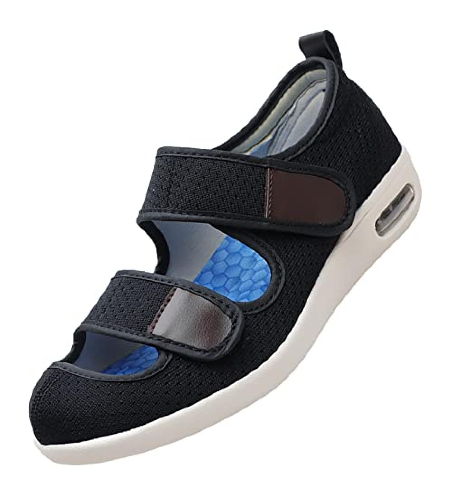 Diabetic Edema Boots Slippers | Wide Adjustable Diabetic Shoes | Lightweight Casual Sneakers - Black 10 Wide - Buy Online on GoSupps.com