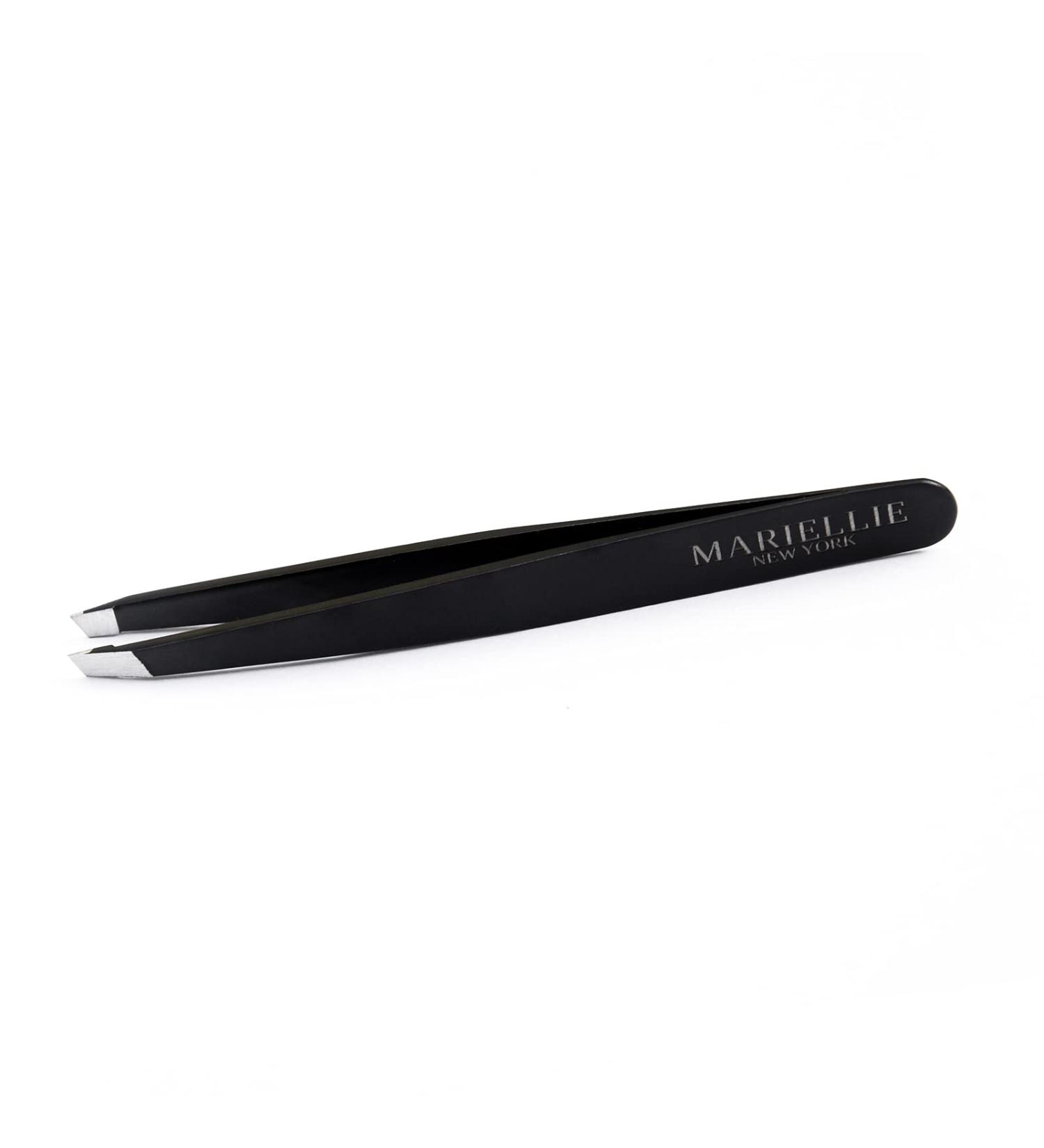 MARIELLIE NEW YORK Slant Tweezers - Stainless Steel Eyebrow Hair Removal Tool for Women and Men - Black - Buy Online on GoSupps.com
