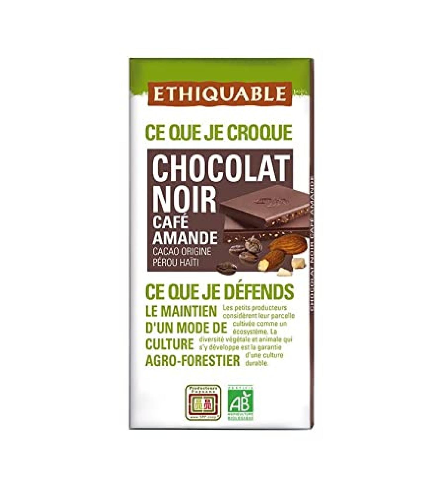 Organic & fair trade Dark Chocolate Coffee Almond