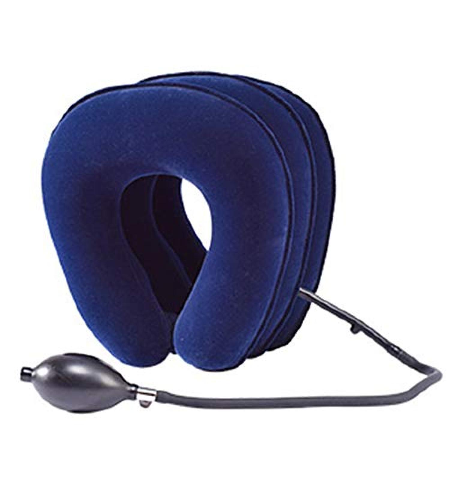 ADITAM Cervical Neck Traction Device Inflatable Traction Device Neck Traction Home Use Pain Relief and Spine Alignment Adjustable Neck Stretcher Plus Eye Mask Gift Gray Double The Comfort Royal Blue - Buy Online on GoSupps.com