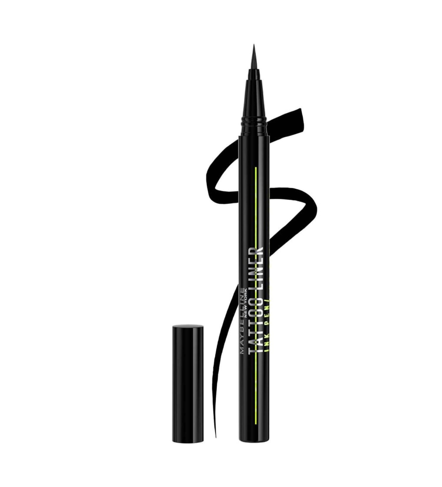 Maybelline New York - Ultra-Pigmented Waterproof Felt-Tip Eyeliner - Precision Tip - 24H Hold - Tattoo Liner Ink Pen - 880 Jet Black (Black) - Buy Online on GoSupps.com
