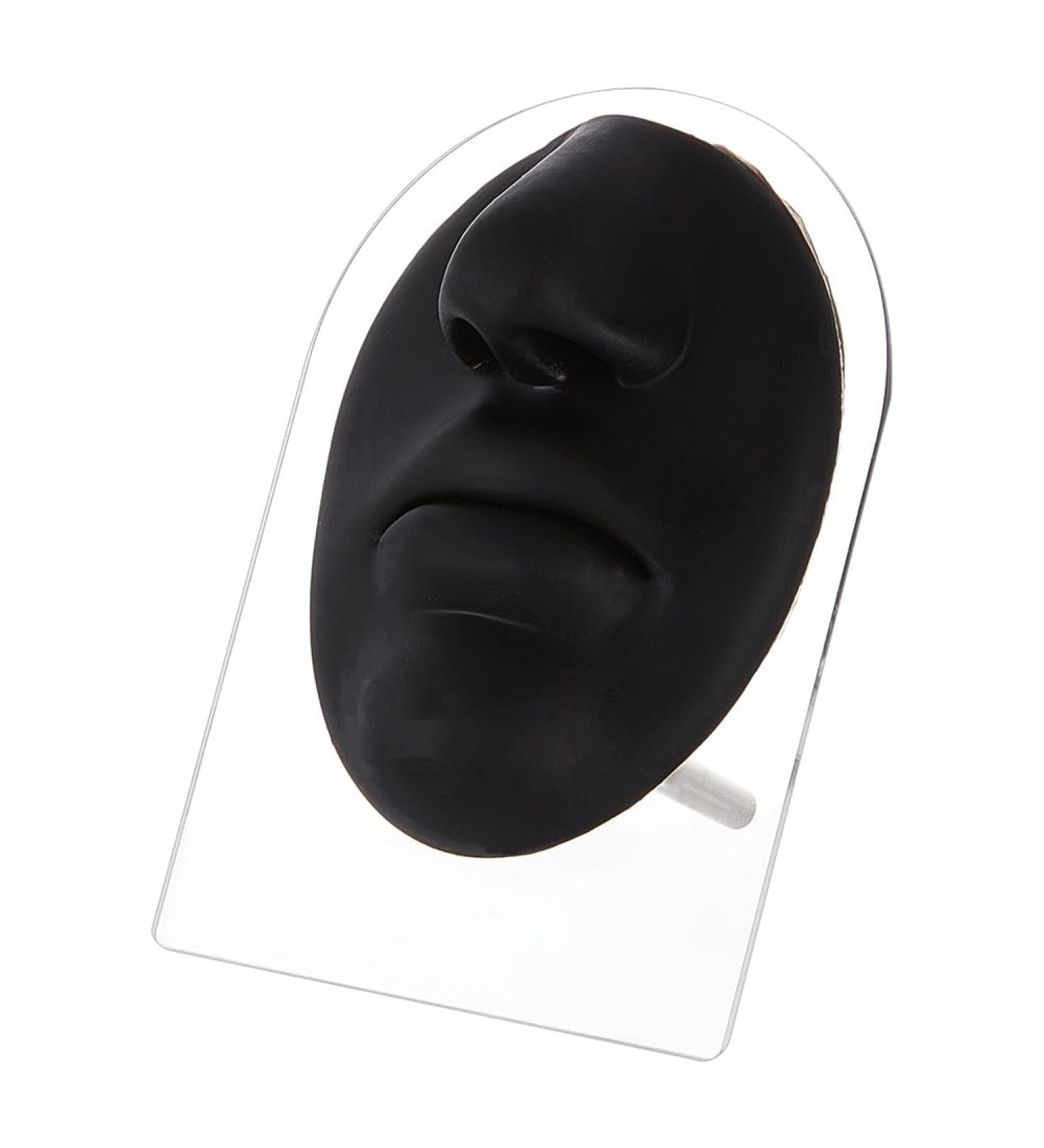 OLYCRAFT Black Silicone Nose Mouth Model - Flexible Rubber Display for Piercing Jewelry Practice & Teaching Instructions - Acrylic Stand Included - Buy Online on GoSupps.com
