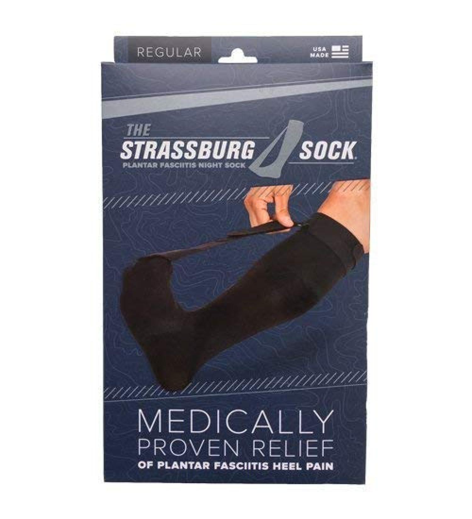 Strassburg Sock - Black, Regular Size (Measurer Calf at Fullest Part, up to 16" is a Regular Size)