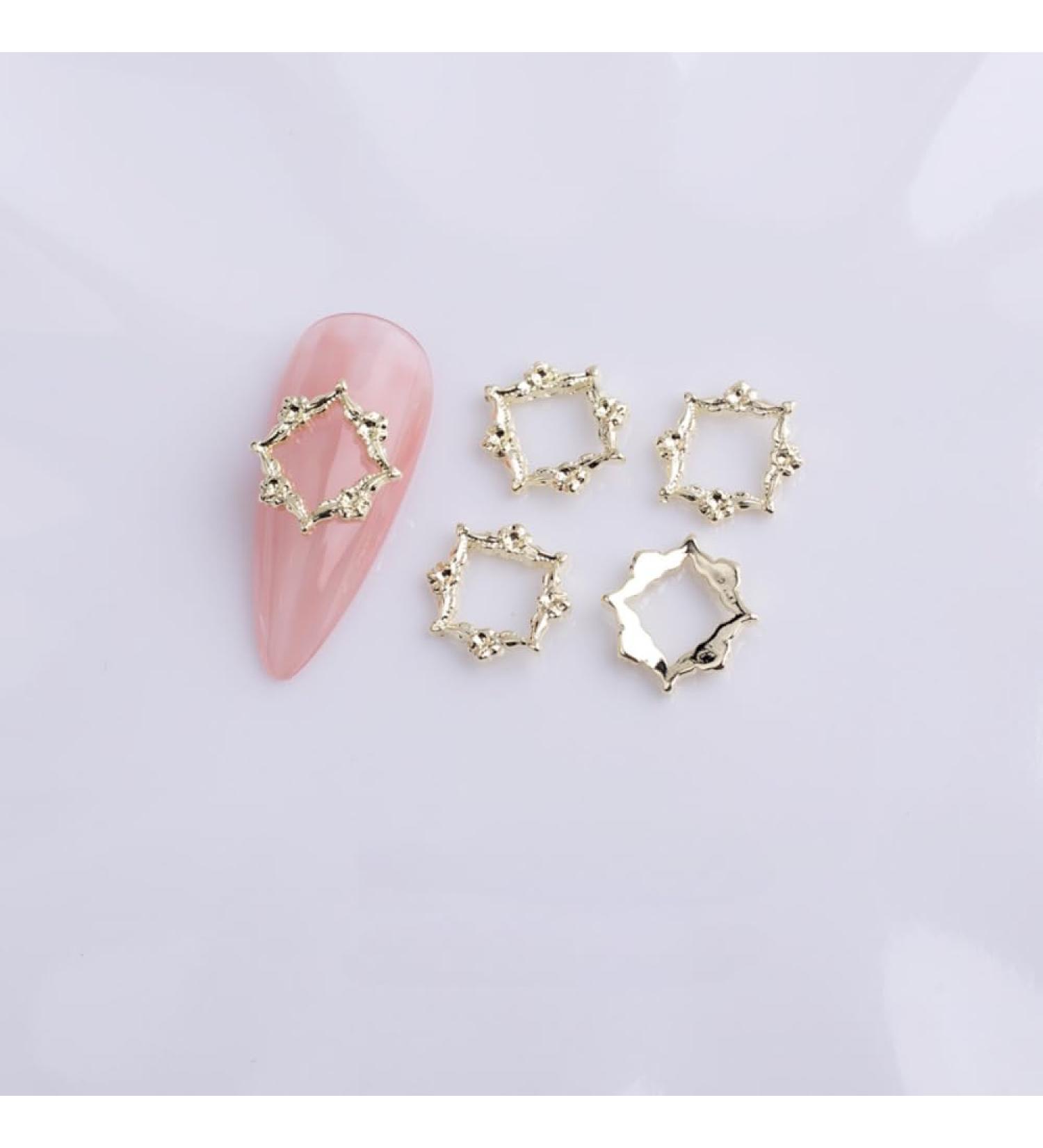 10pcs Nail Art Ribbon Bow Studs Silver Golden Metal 3D Butterfly Charms Nail Decoration Manicure DIY Design Accessories (8036)