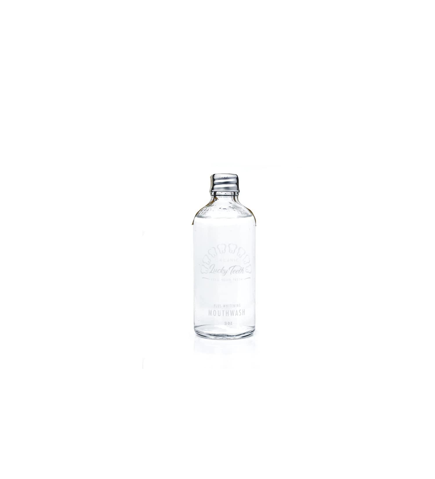 Organic Mouthwash - Whiten Teeth & Refresh | Vegan Cruelty-Free Food Grade Peroxide | 16 oz Glass Jar + 3 oz Refill - Buy Online on GoSupps.com
