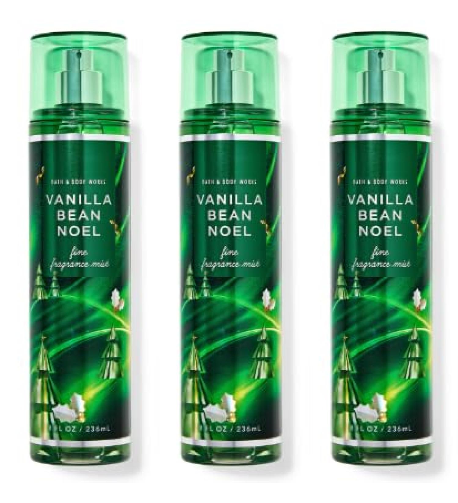 Bath and Body 3 Pack FINE FRAGRANCE MIST 8 fl oz / 236 mL (Packaging may Vary) (VANILLA BEAN NOEL)