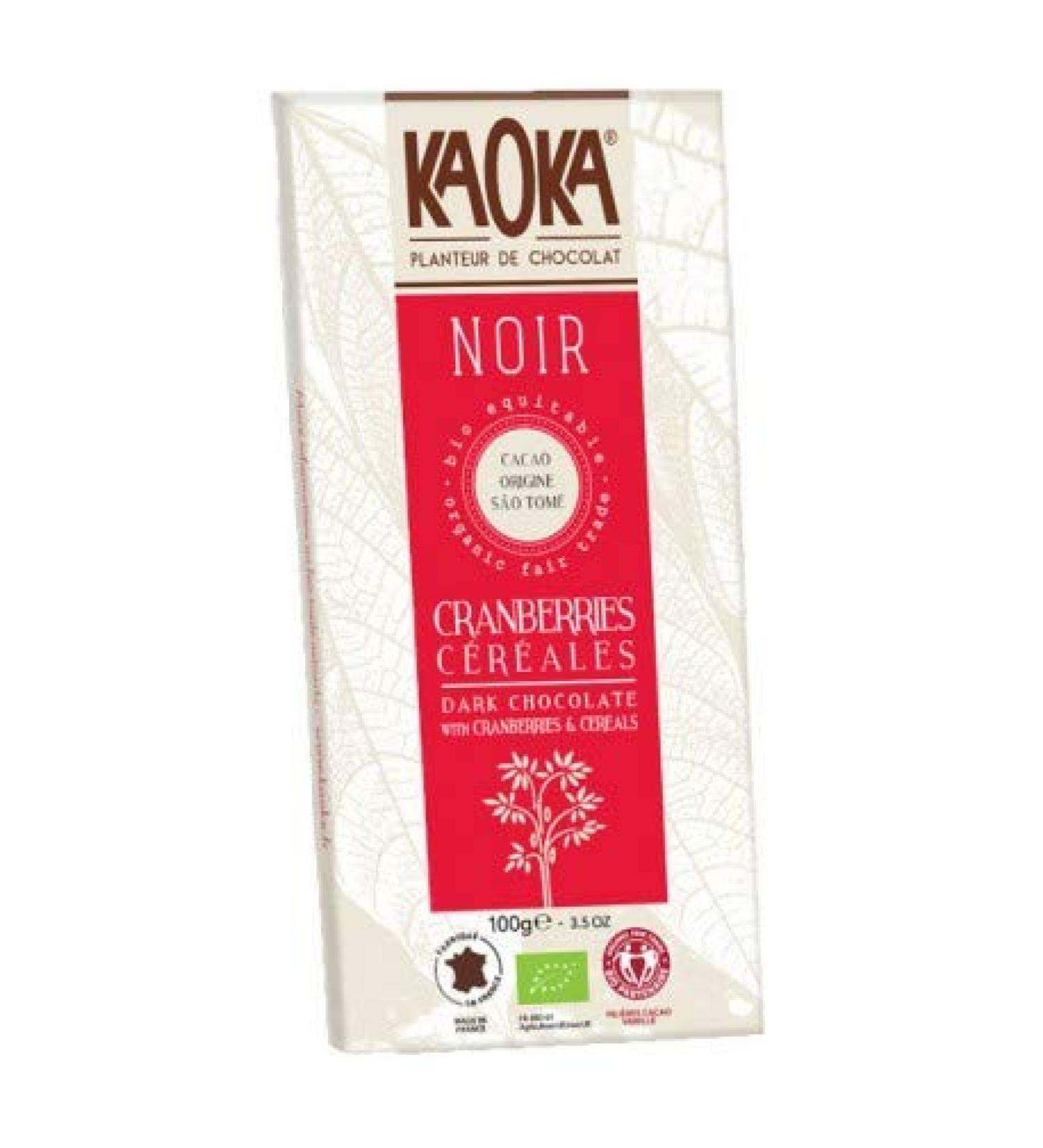 Kaoka Noir 66% Cranberries/Cereals 100g