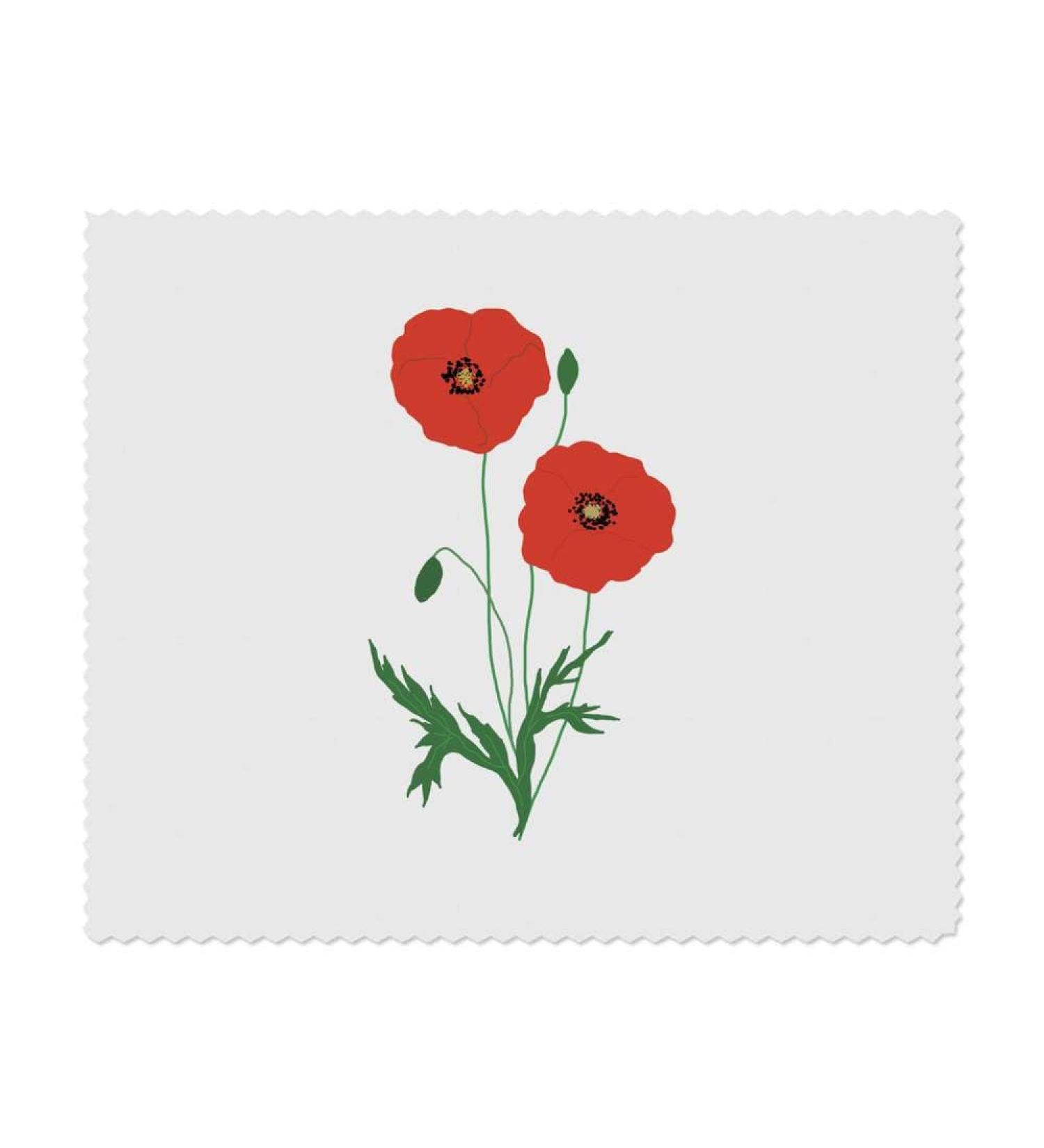 Buy Azeeda Microfiber Cleaning Cloths - Poppies with Buds & Leaf Design | 2 Pack - Perfect for Eco-Friendly Cleaning | International Shipping Available - Buy Online on GoSupps.com
