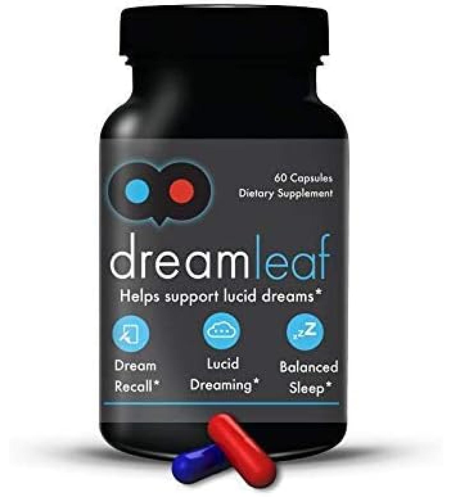 Dream Leaf Pro - Premium Lucid Dreaming Supplement - 60 Capsules with Valerian Root  Mugwort  Alpha GPC  Choline Bitartrate  and Huperzine-A - Buy Online on GoSupps.com