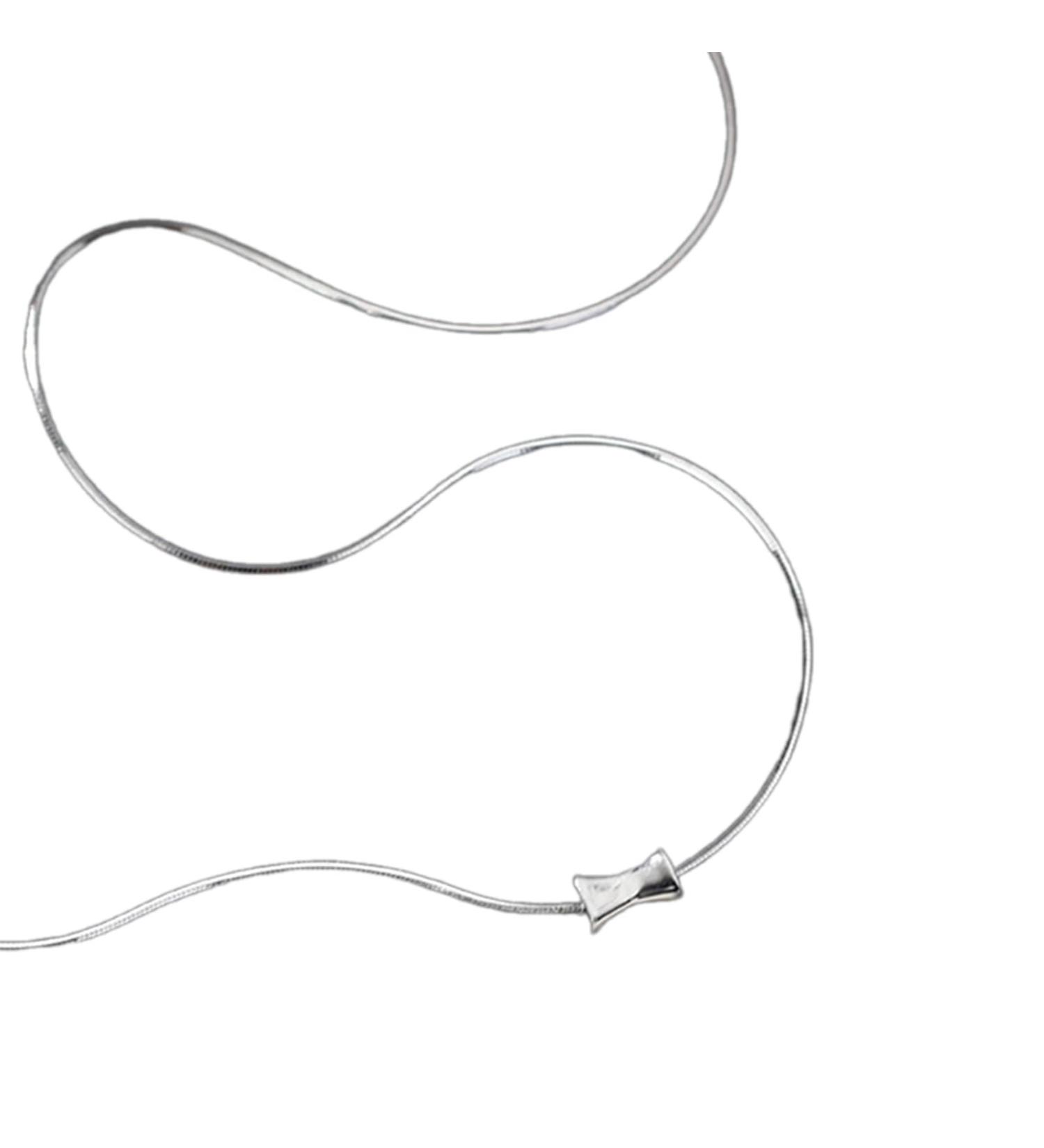 Oralgos Hip Hop Bow Loop Collarbone Chain Necklace - Adjustable Copper Bowknot Shape Jewelry for Daily Wear - Buy Online on GoSupps.com