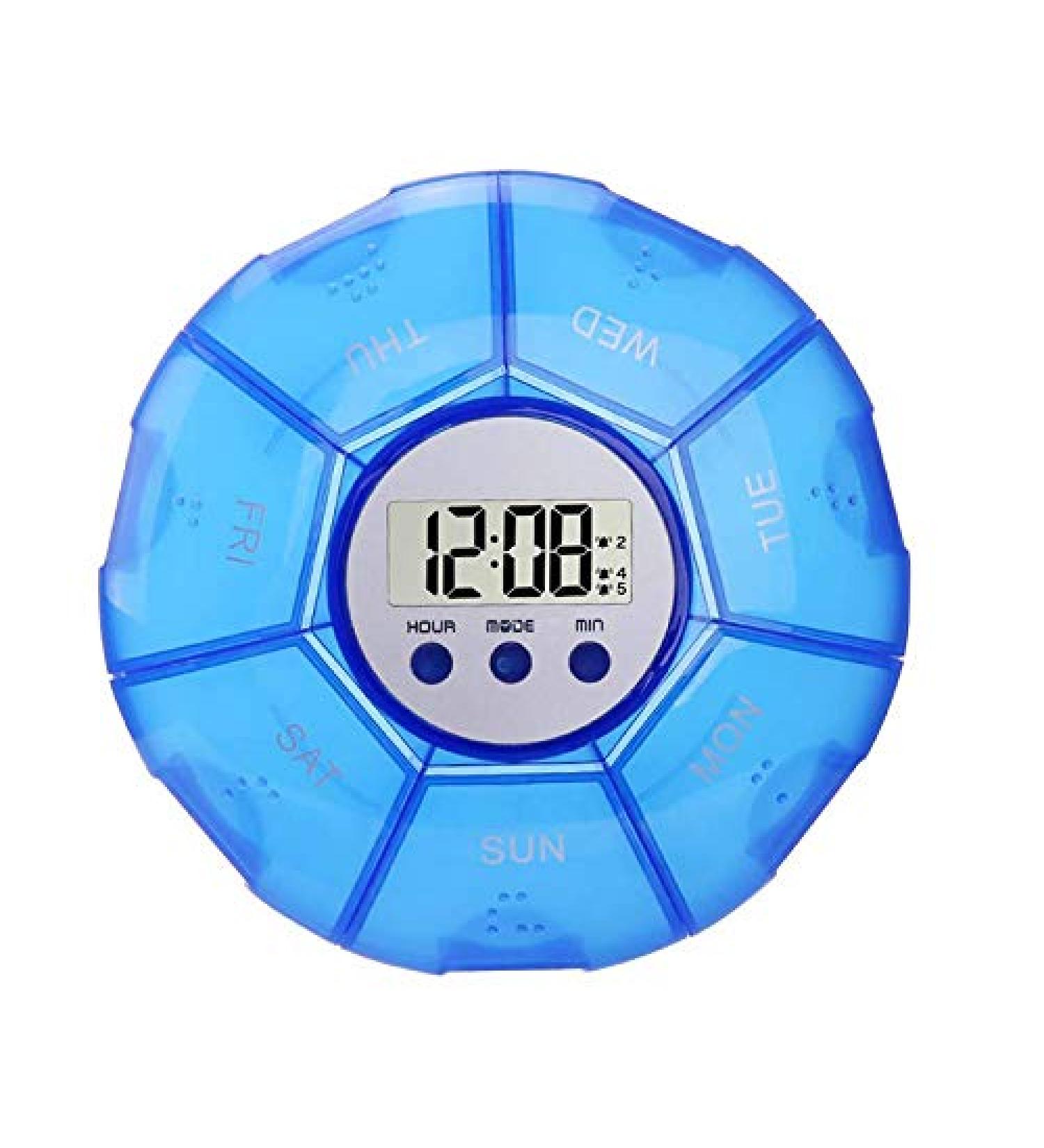 Winnes Pill Box BPA Free 7 Day 1 Times a Day Portable Weekly Pill Dispenser Storage Case for Vitamins etc 5 Alarm Clocks Can Be Set for Regular Reminders 7 Grids - Buy Online on GoSupps.com