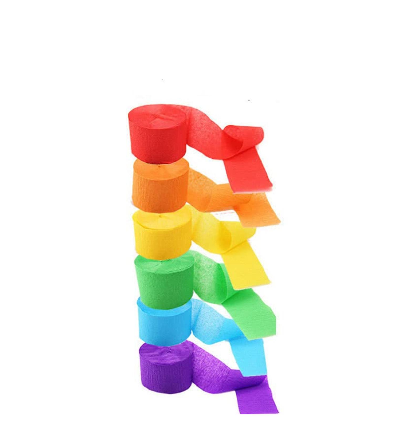 12 Crepe Paper Streamers Rolls Value Pack - 984ft - Rainbow Colors - Wedding, Party, Birthday Decorations - Buy Online on GoSupps.com