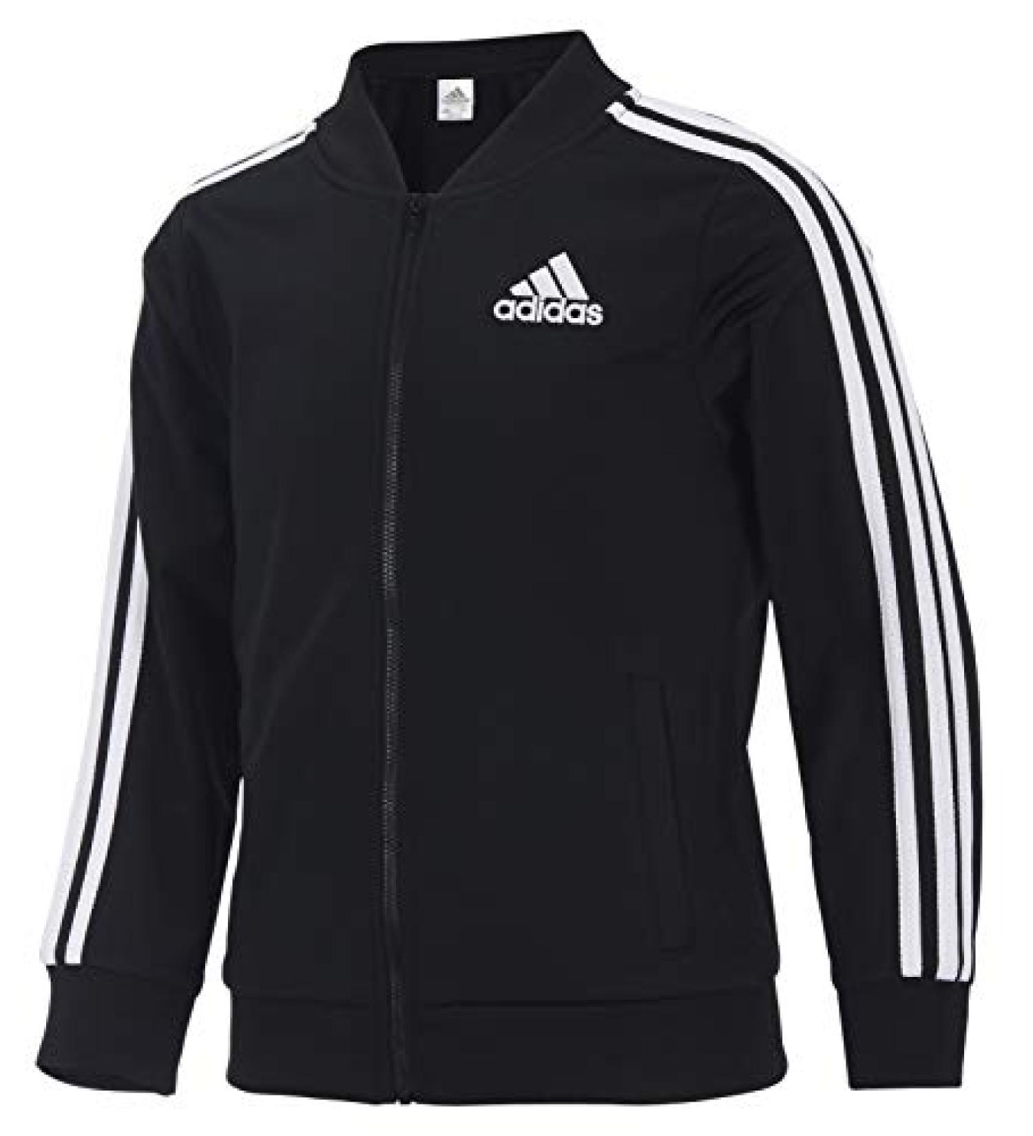 adidas girls Print Tricot Jacket (Big Kids) Small Adi Black Bomb