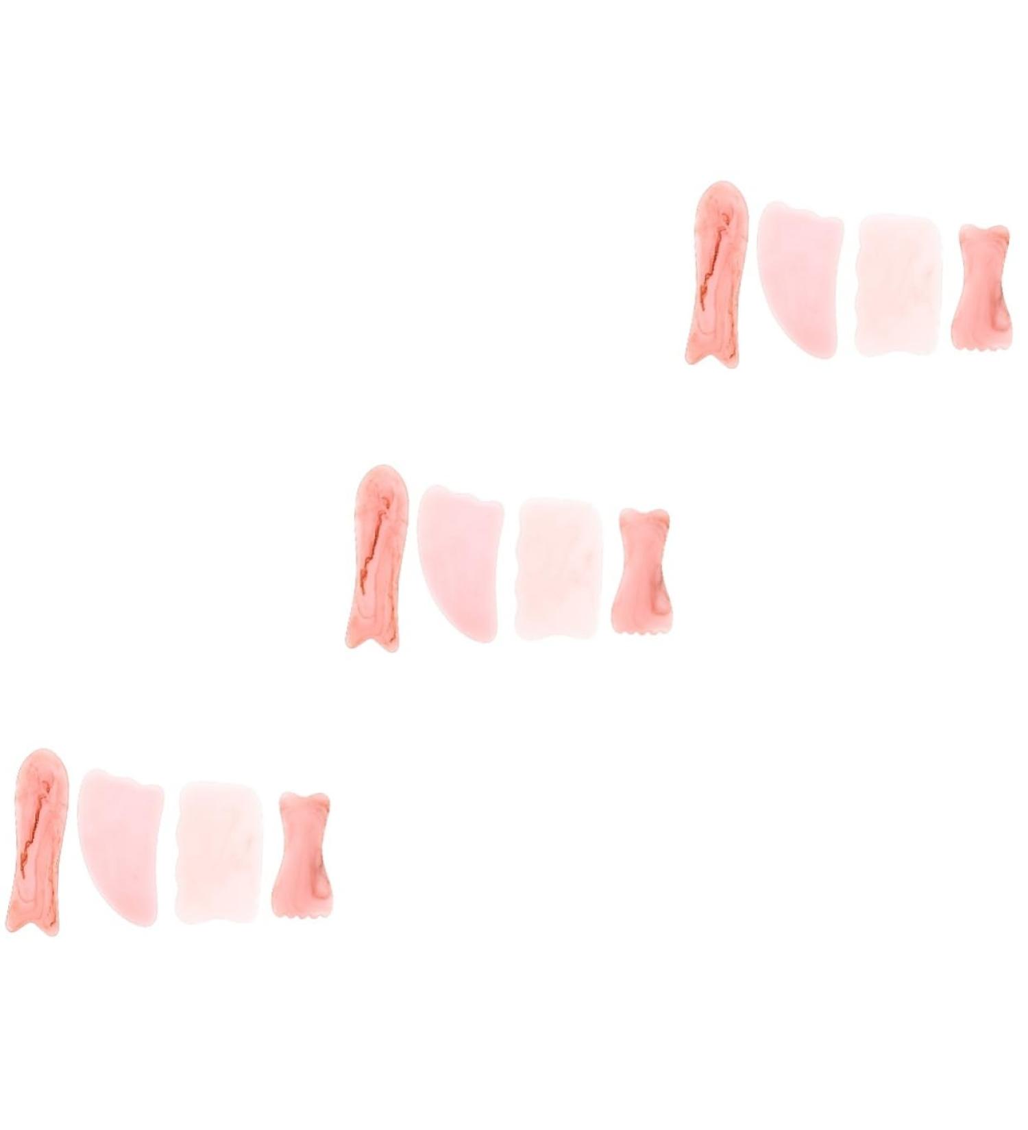 Magiclulu 12 STK Stone Scraping Tools - Hand Massage & Face Gua Sha Device | Body Roll Massage Plate | Pink Synthetic Resin - Buy Online on GoSupps.com