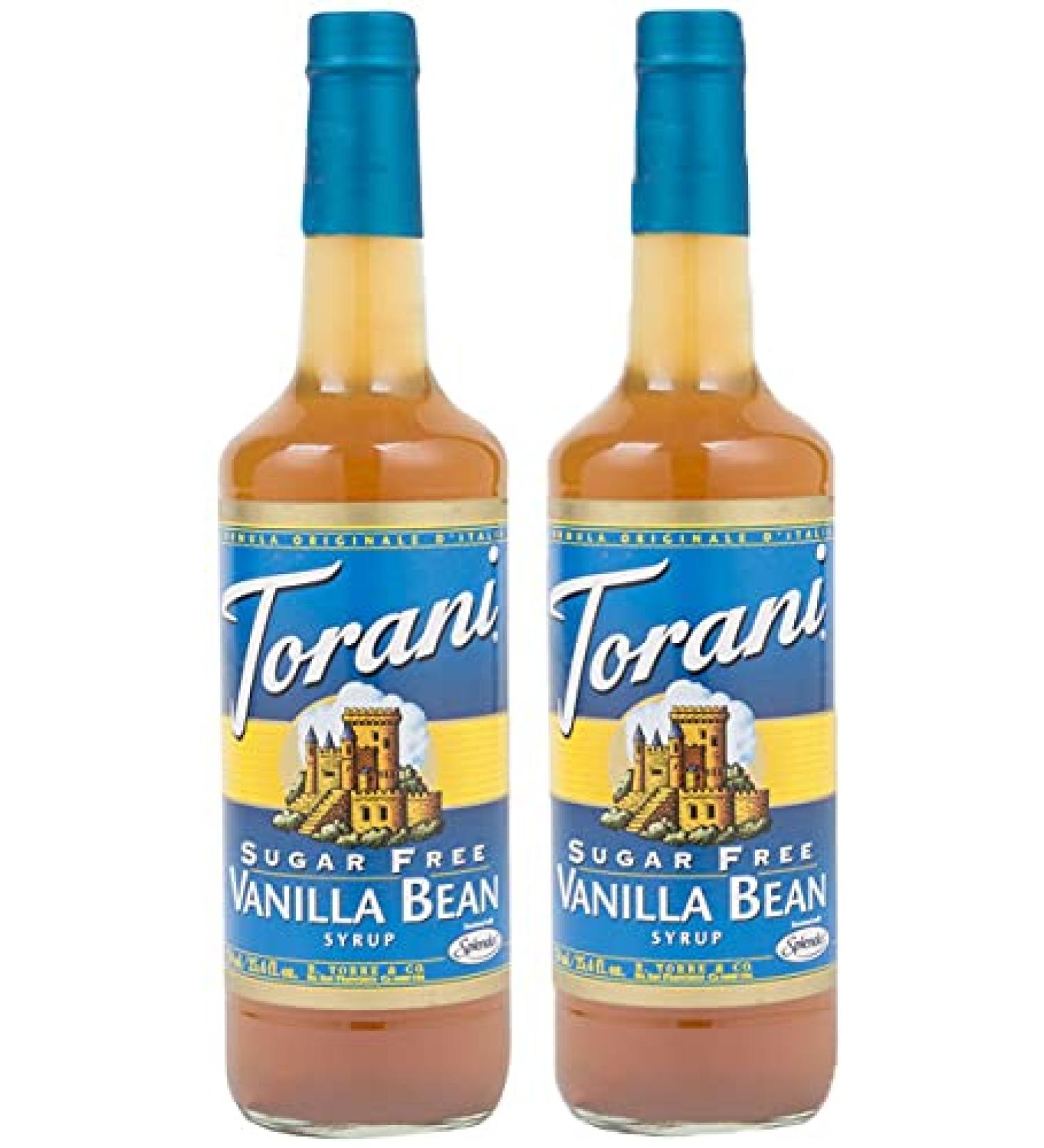 Torani Sugar-Free Vanilla Bean Flavour Syrup 750ml bottle 2 Pack Golden brown packing may vary Glass Bottle 2 Pack - Buy Online on GoSupps.com
