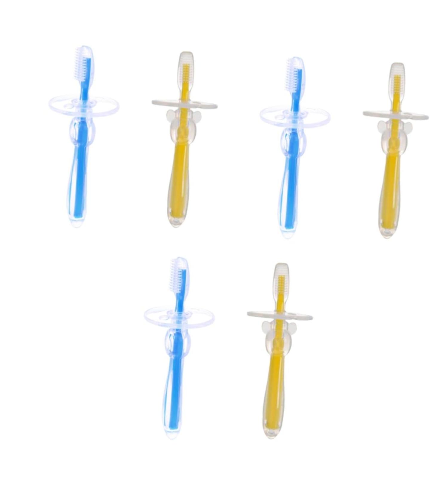 Buy Healvian 6-Pc Silicone Bristle Toothbrush Set for Kids | Infant Mouth Cleaning Toys | Safe & Fun Children's Oral Care - Buy Online on GoSupps.com