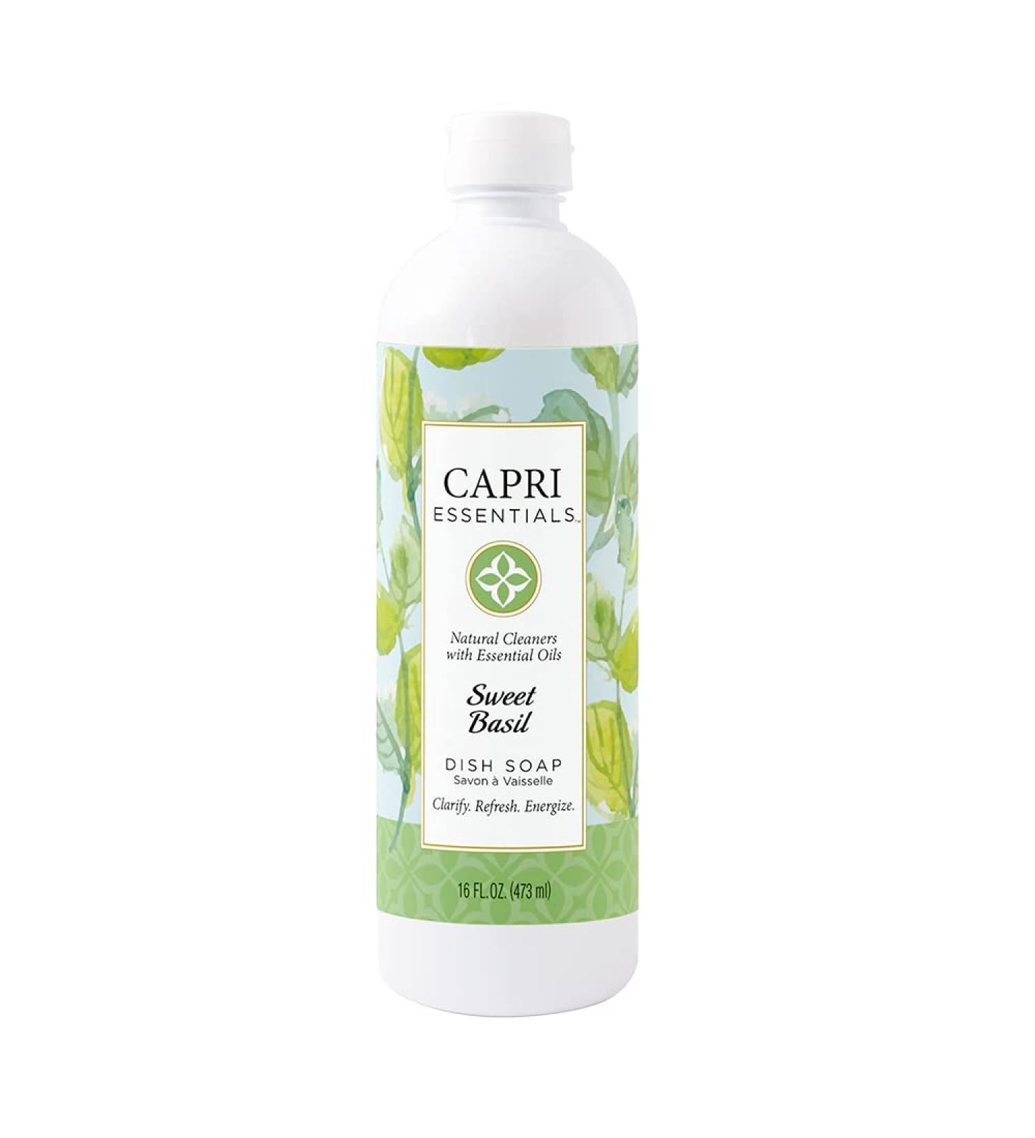 Sweet Basil Natural Dish Soap Chemical-Free Plant-Based Liquid with Essential Oils | Eco-Friendly Household Cleaning (16 oz - Buy Online on GoSupps.com