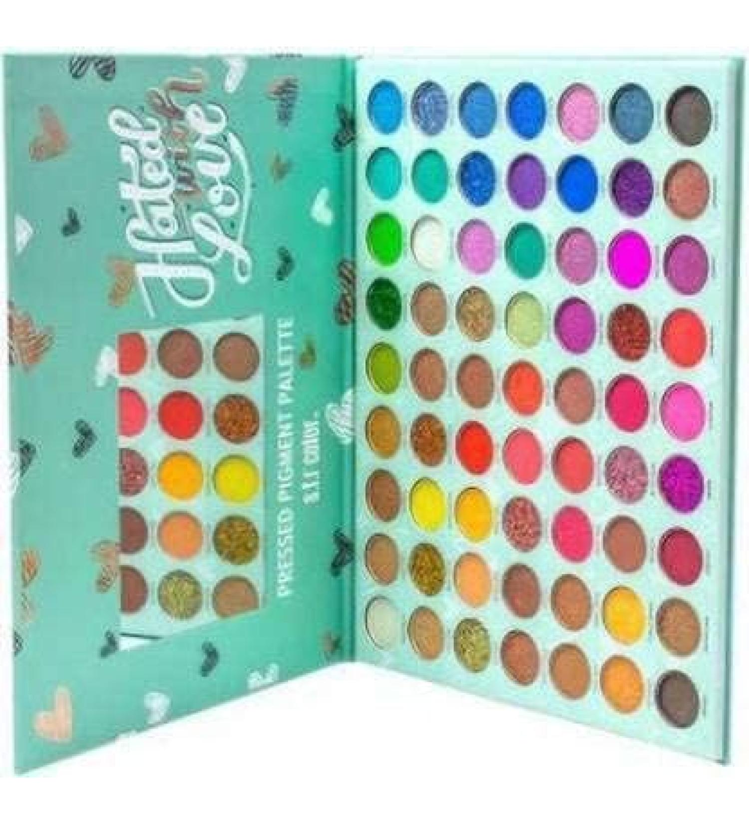 Buy New Red Edition Hated With Love 63-Color Pressed Pigment Palette - Glitter Shimmer and Matte Finish | International Shipping Available - Buy Online on GoSupps.com
